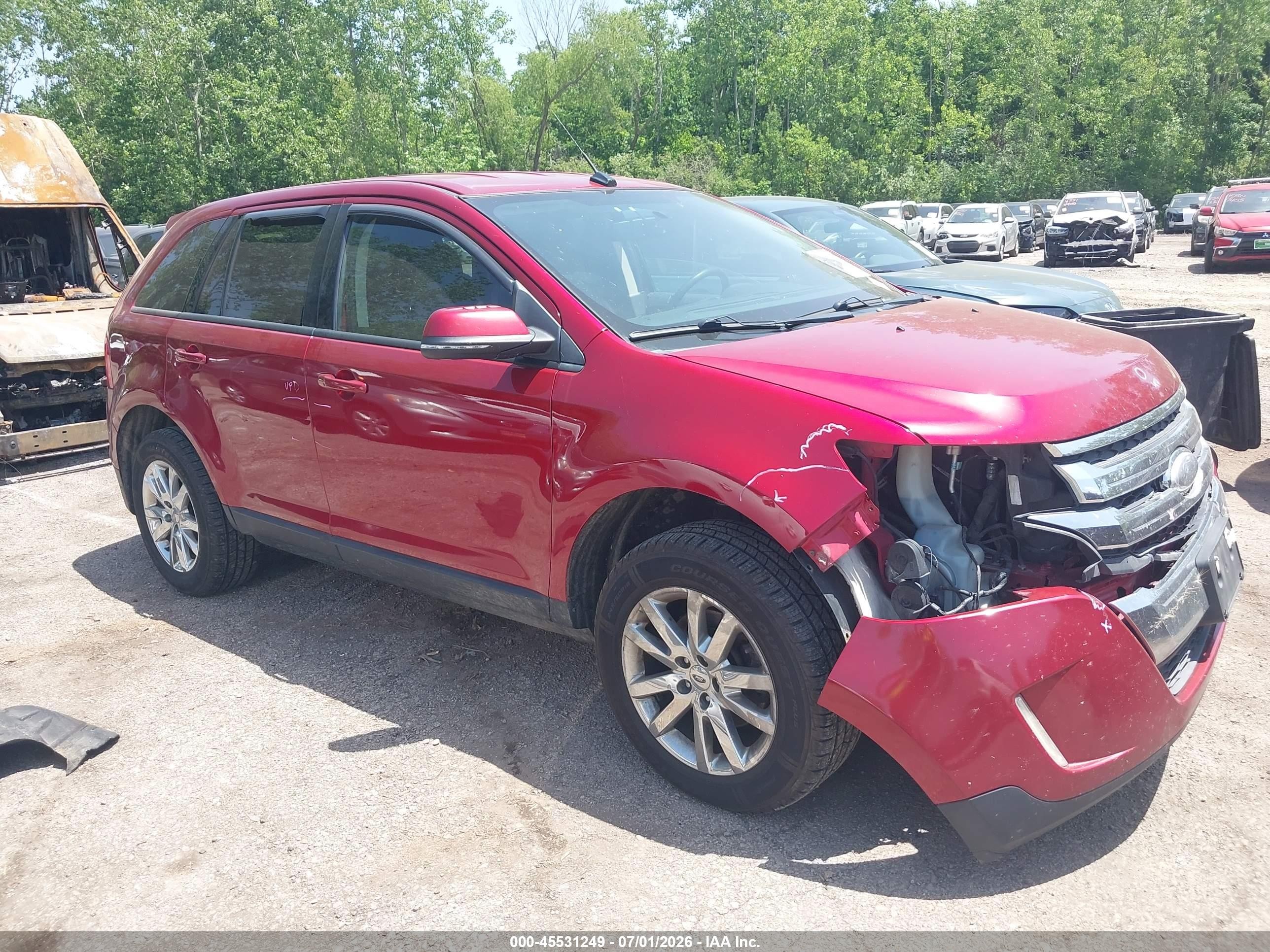 2014 Ford Edge Sel Red vin: 2FMDK4JC8EBB84682