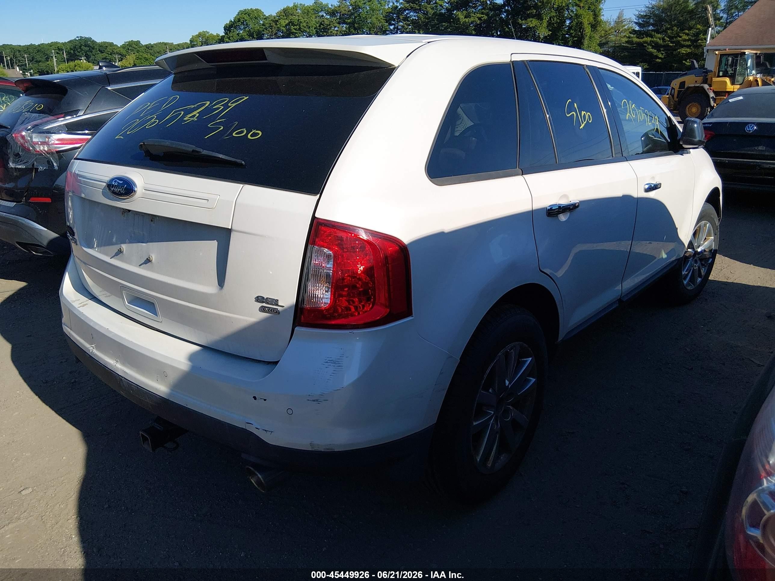 2011 Ford Edge Sel White vin: 2FMDK4JC9BBB63528