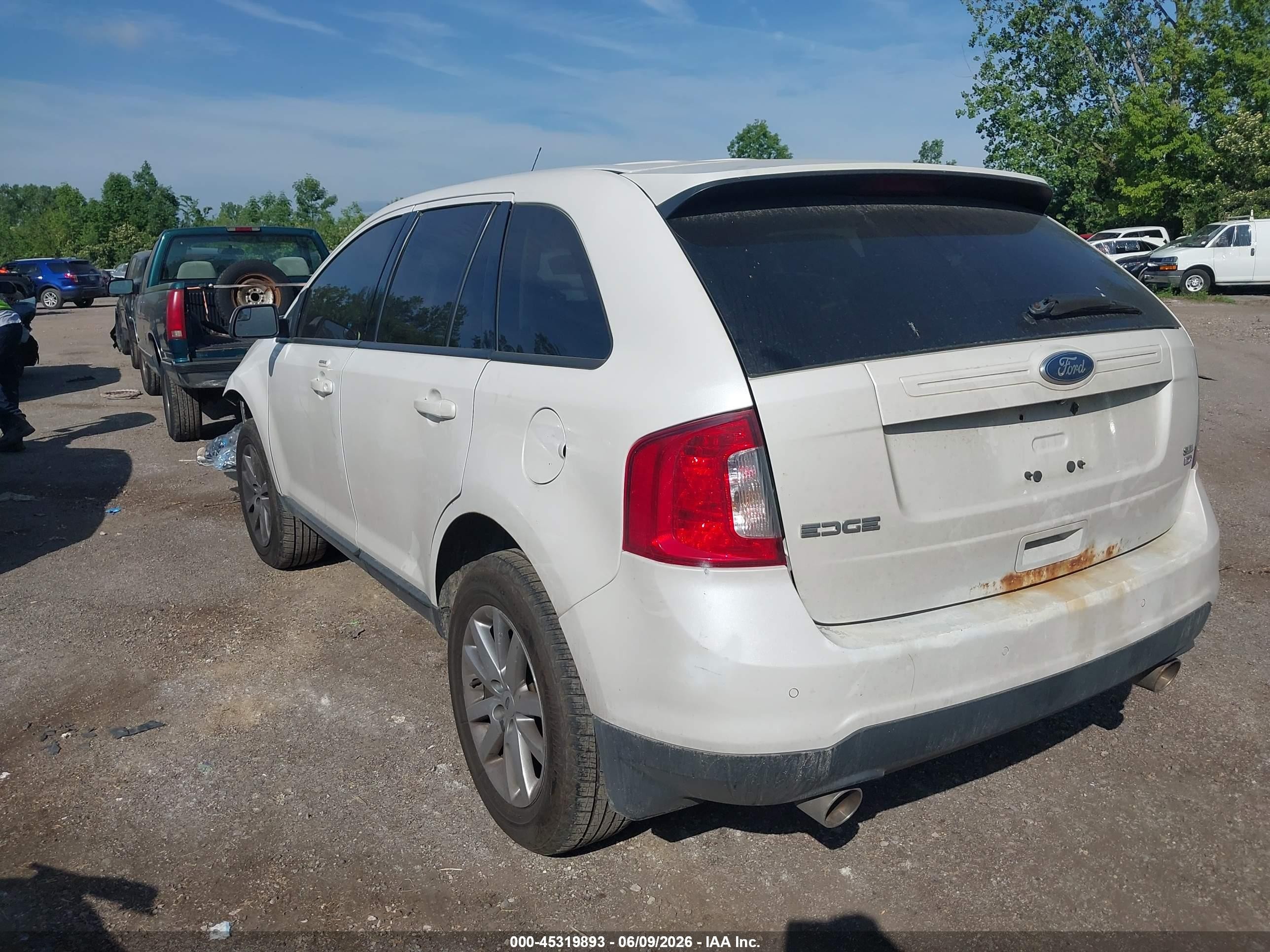 2012 Ford Edge Sel White vin: 2FMDK4JC9CBA36991