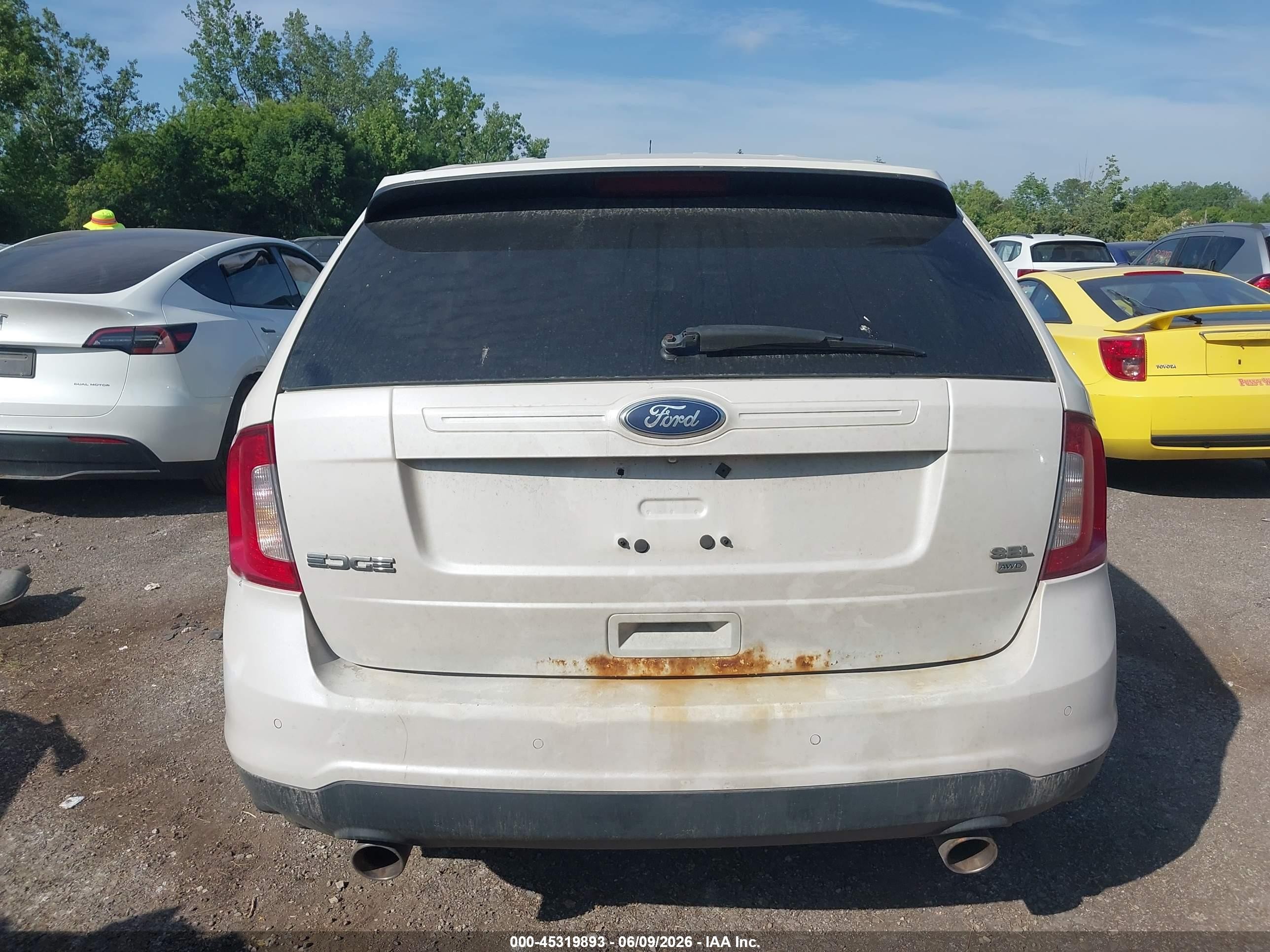 2012 Ford Edge Sel White vin: 2FMDK4JC9CBA36991
