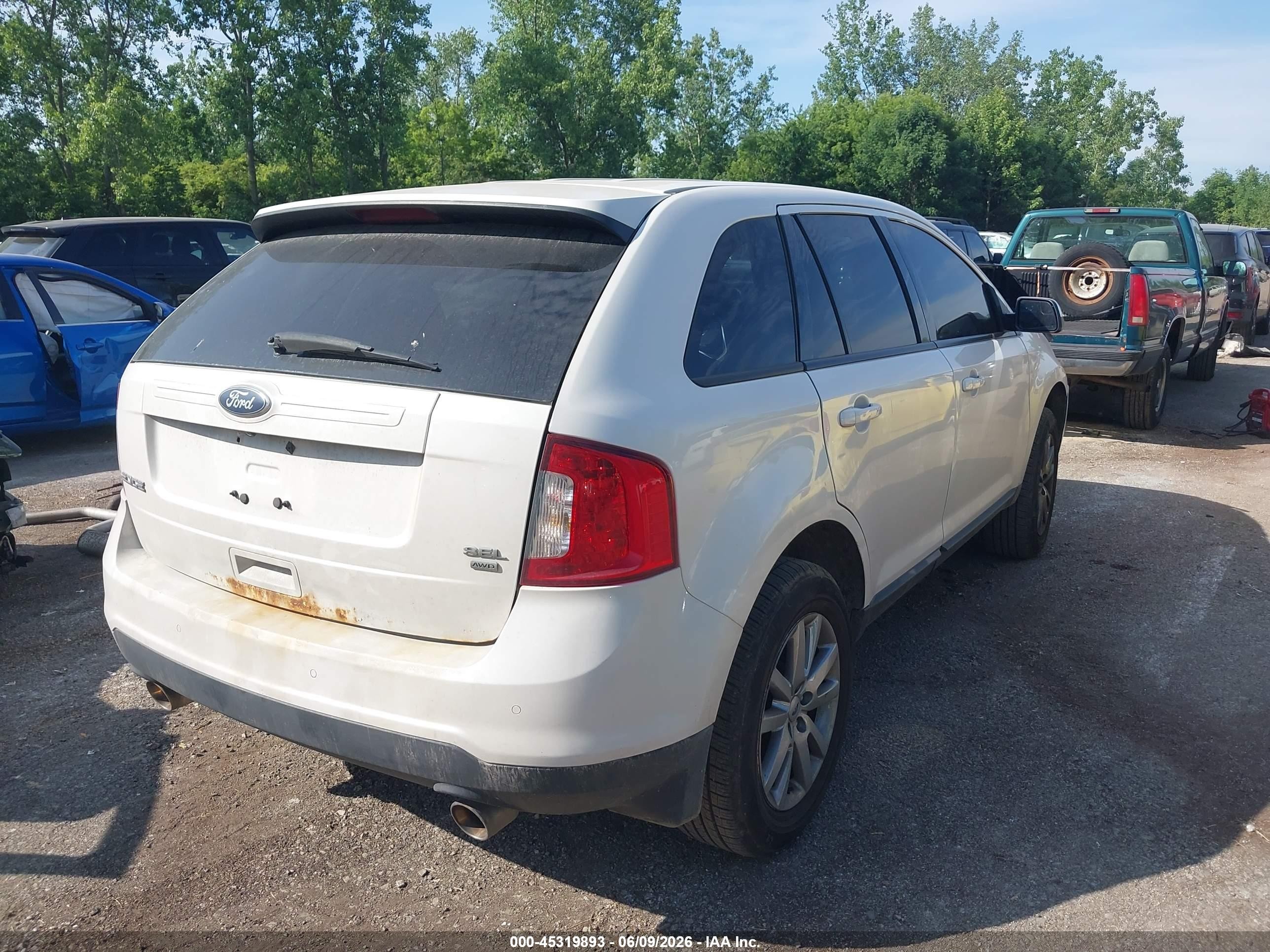 2012 Ford Edge Sel White vin: 2FMDK4JC9CBA36991