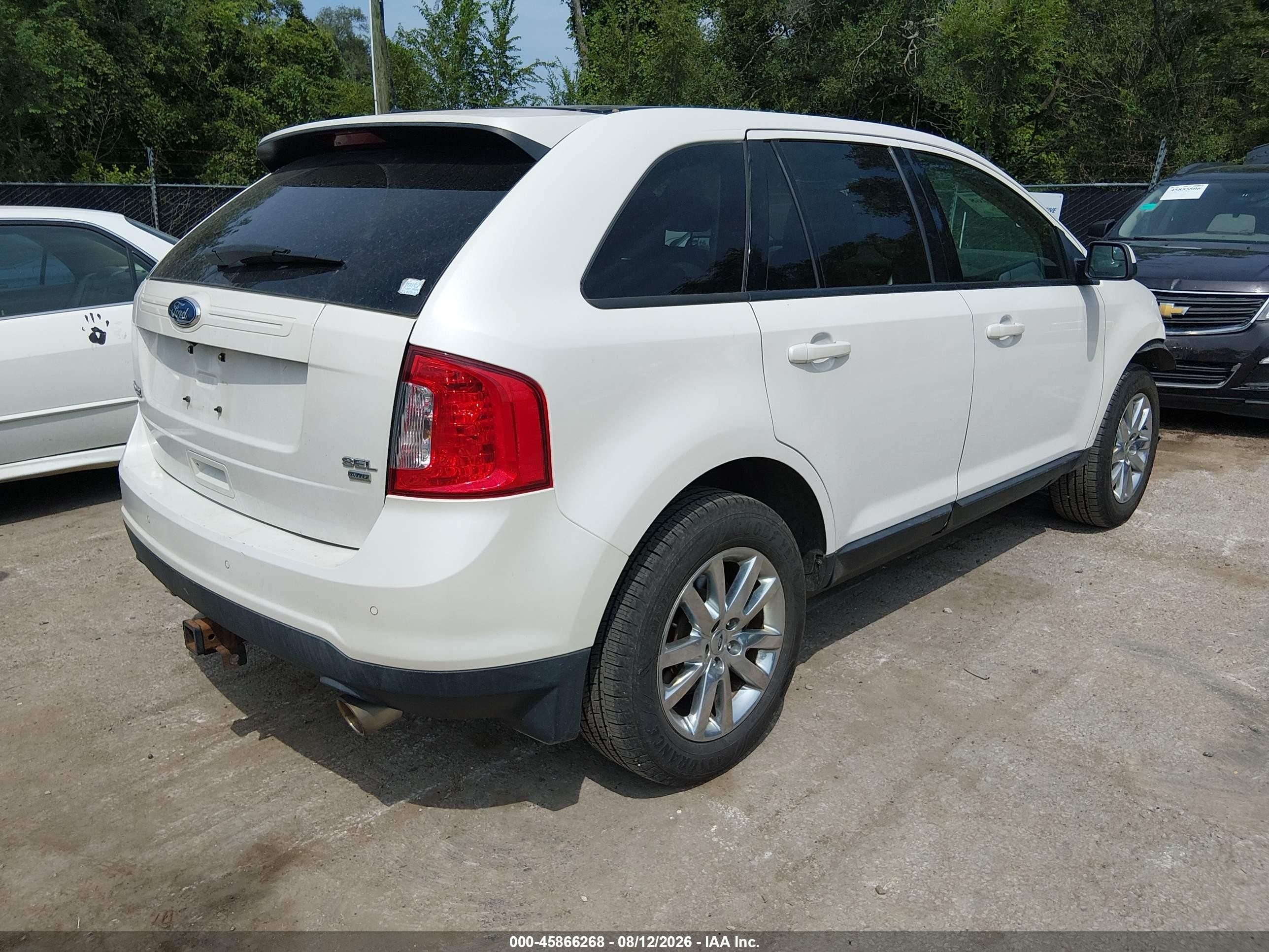 2012 Ford Edge Sel White vin: 2FMDK4JC9CBA91716