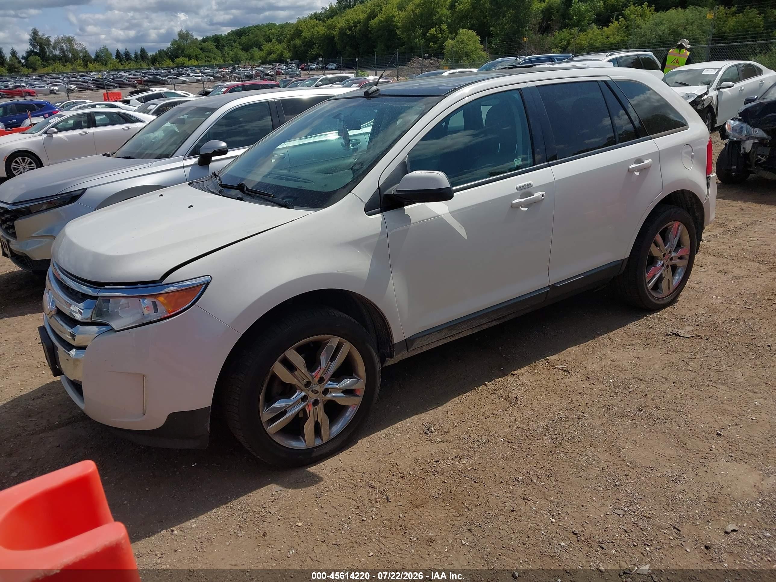2013 Ford Edge Sel White vin: 2FMDK4JC9DBA56076