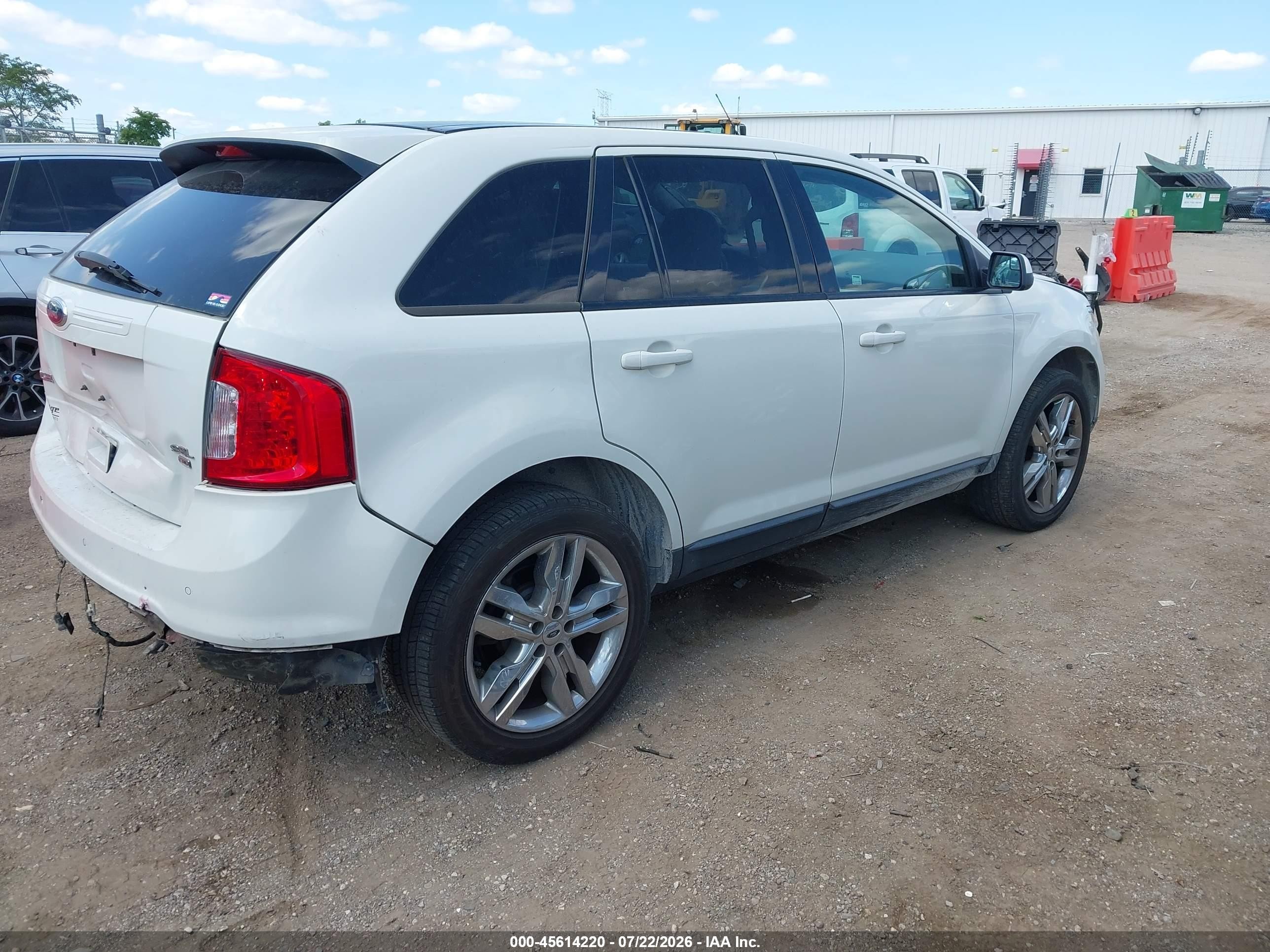 2013 Ford Edge Sel White vin: 2FMDK4JC9DBA56076