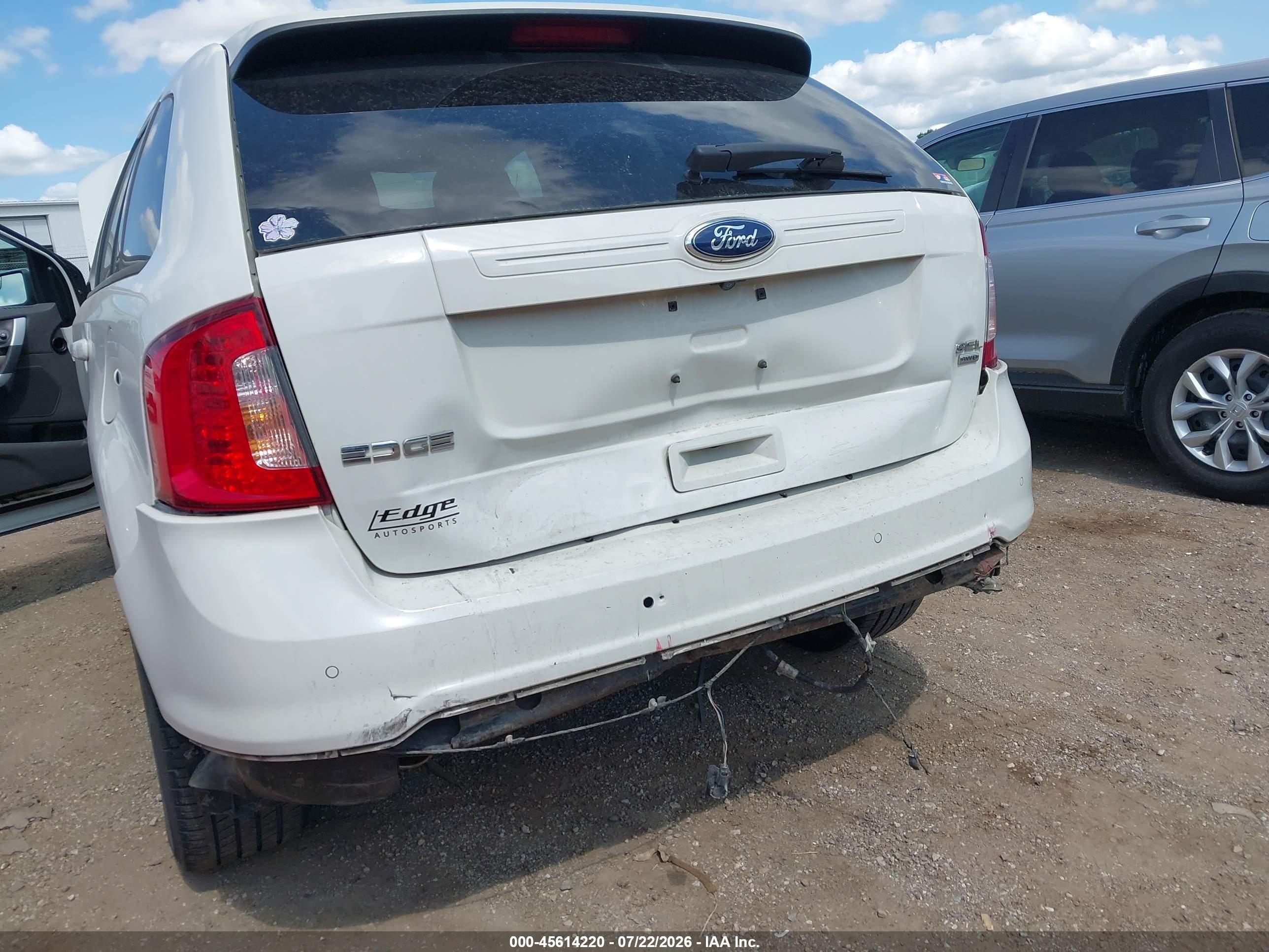 2013 Ford Edge Sel White vin: 2FMDK4JC9DBA56076