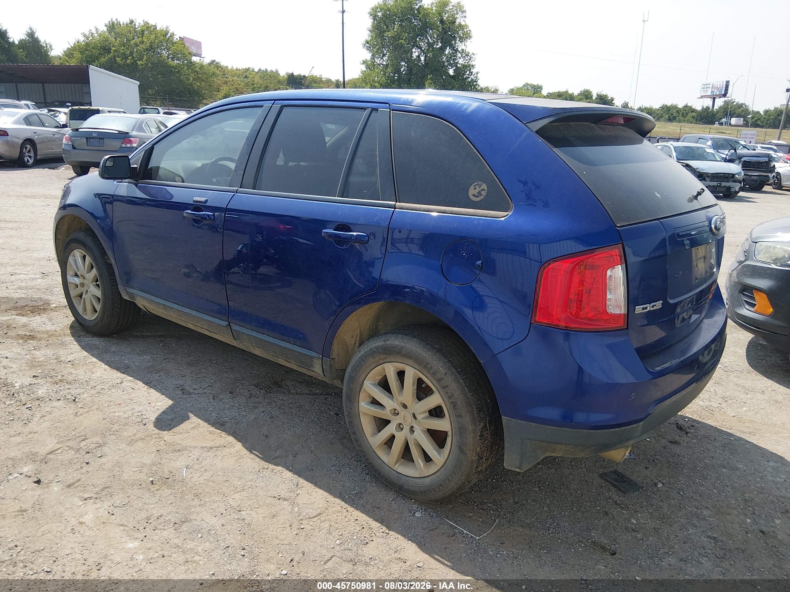 2013 Ford Edge Sel Blue vin: 2FMDK4JC9DBA60581