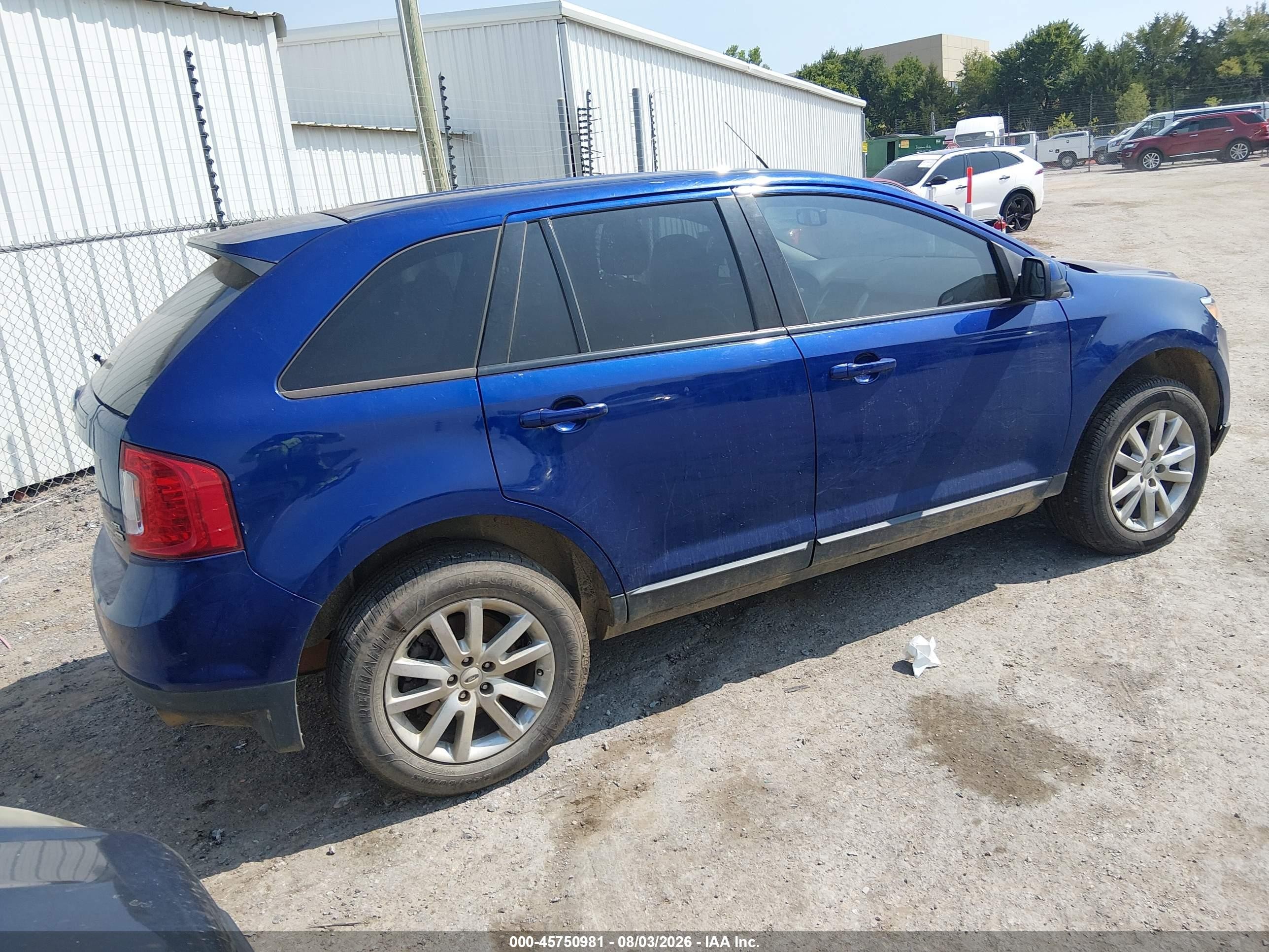 2013 Ford Edge Sel Blue vin: 2FMDK4JC9DBA60581