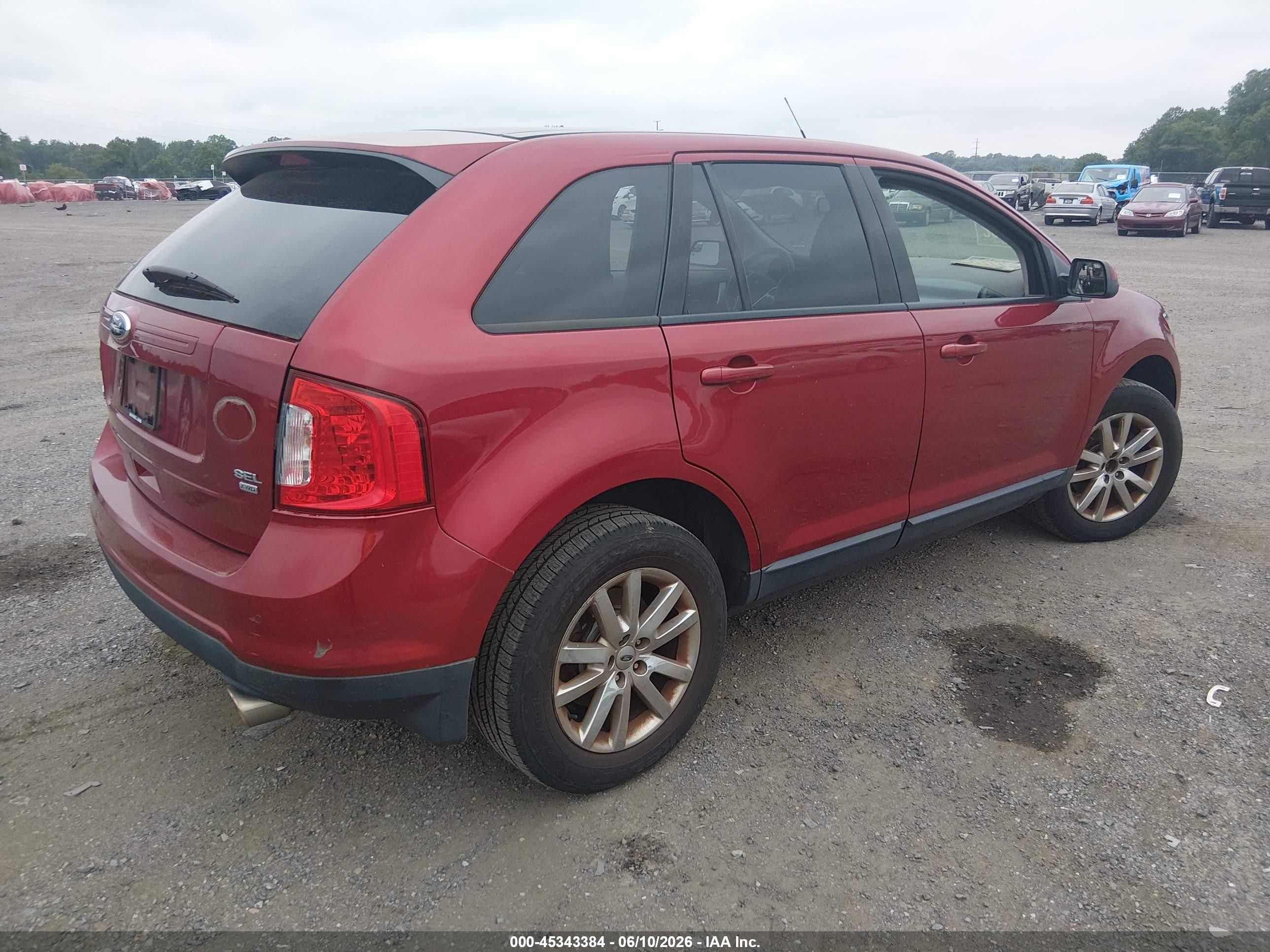 2013 Ford Edge Sel Красный vin: 2FMDK4JC9DBA62301