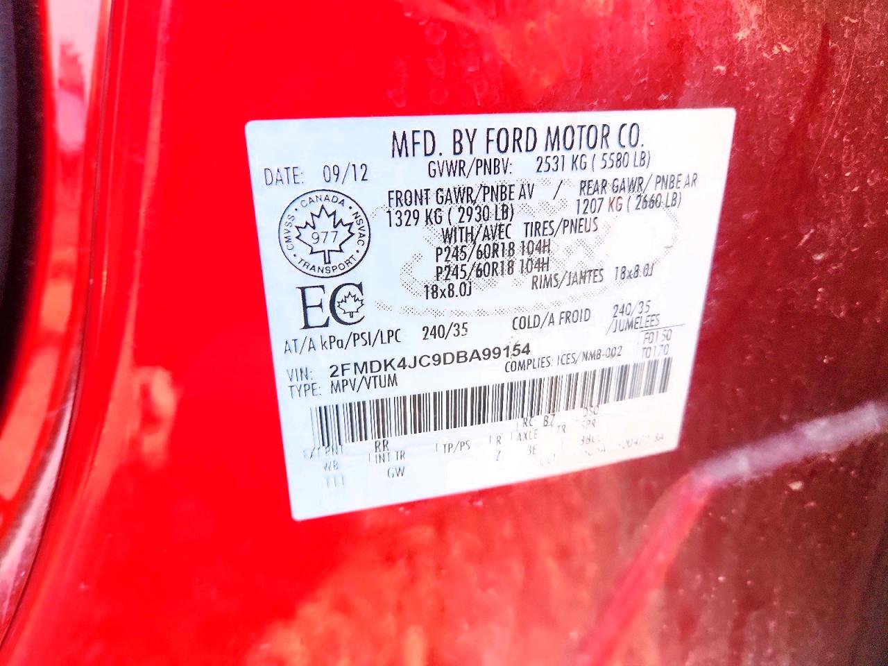 2013 Ford Edge Sel Maroon vin: 2FMDK4JC9DBA99154