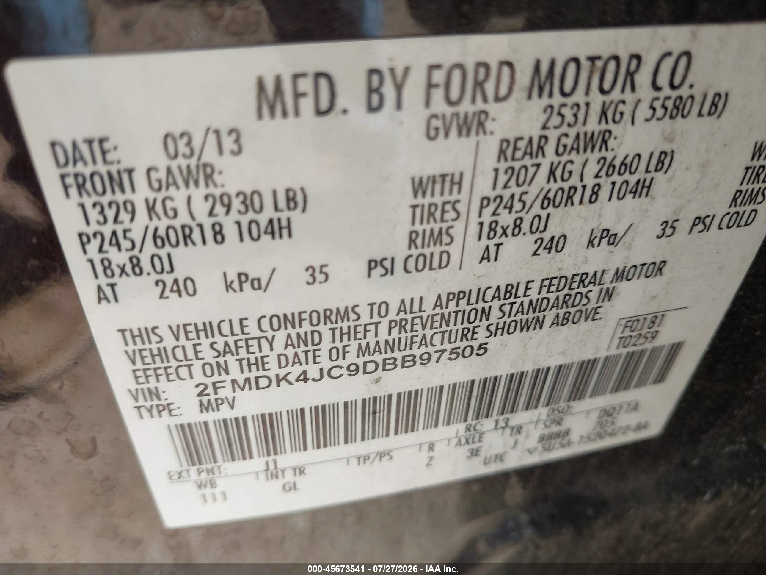 2013 Ford Edge Sel Brown vin: 2FMDK4JC9DBB97505