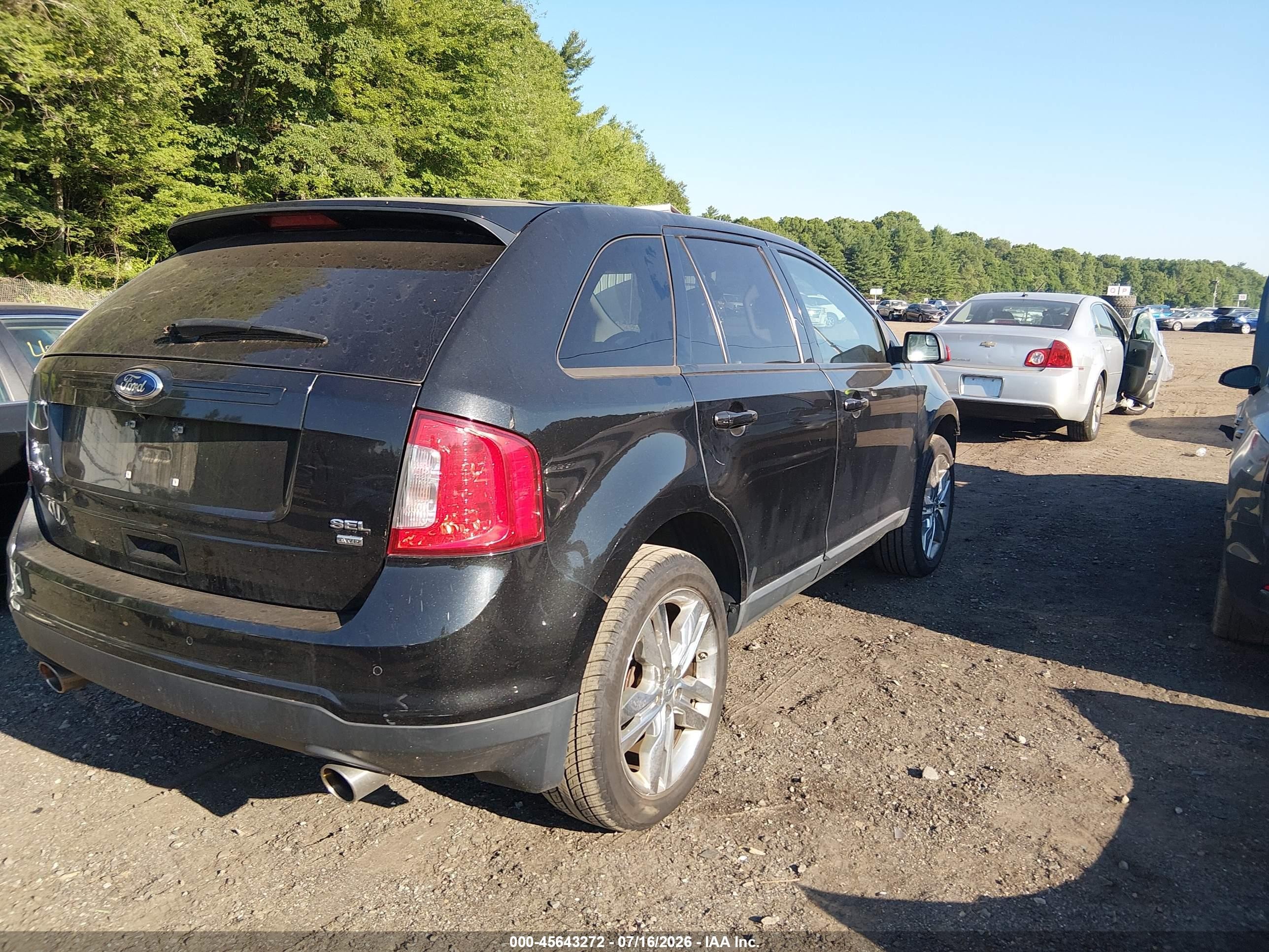 2013 Ford Edge Sel Черный vin: 2FMDK4JC9DBC20278
