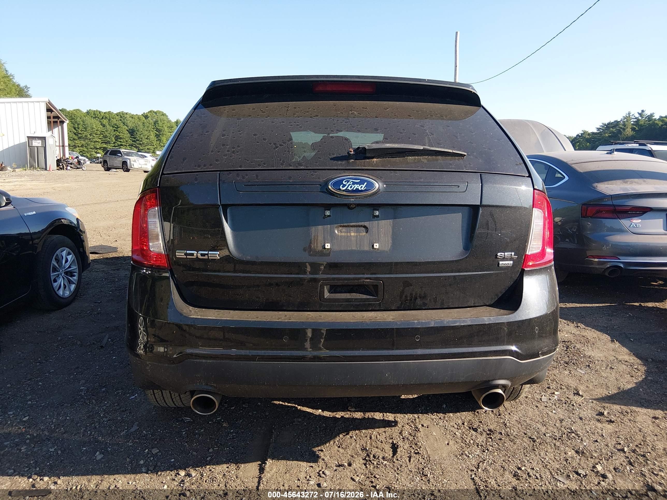 2013 Ford Edge Sel Черный vin: 2FMDK4JC9DBC20278