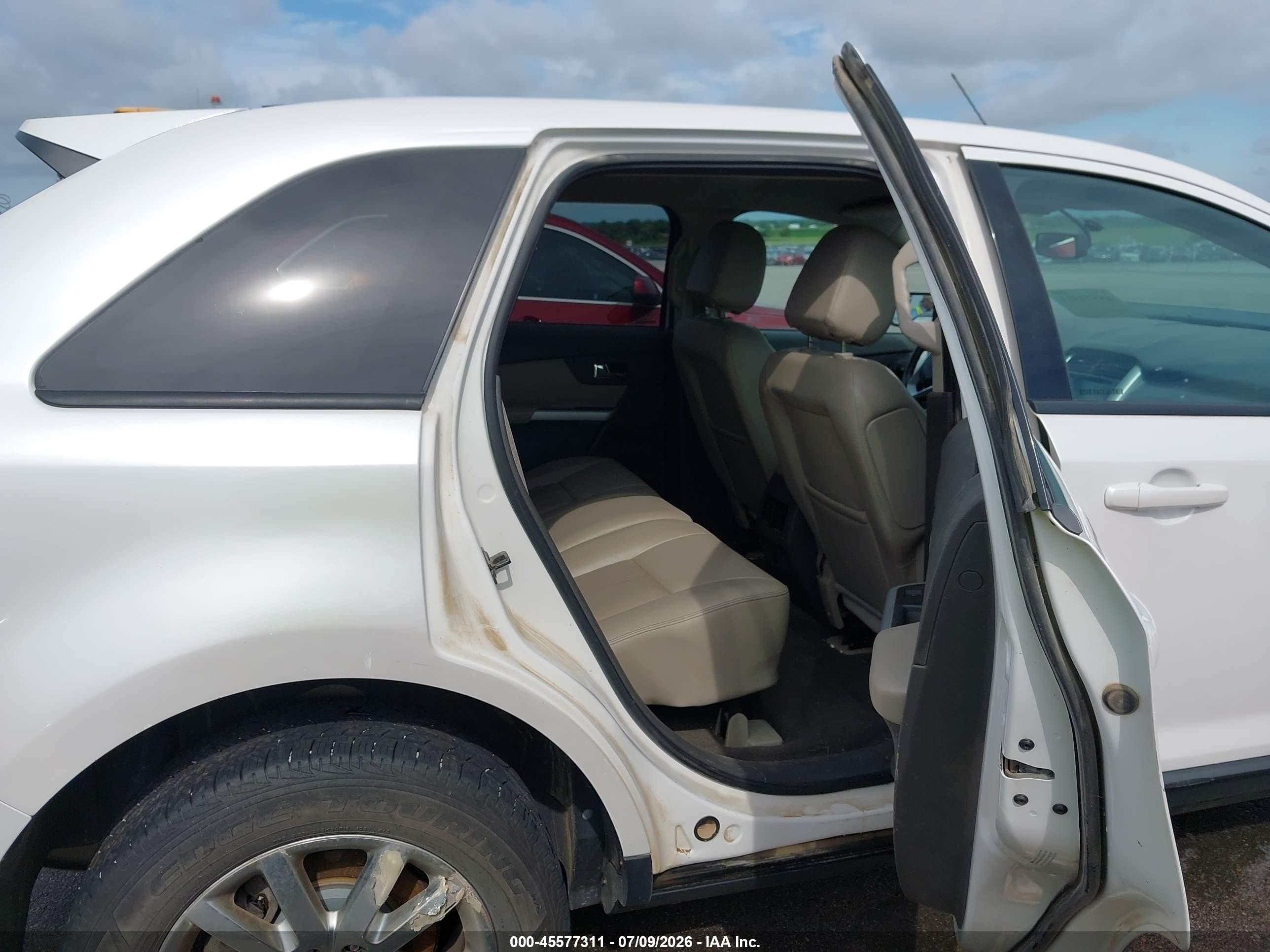 2014 Ford Edge Sel White vin: 2FMDK4JC9EBA06084