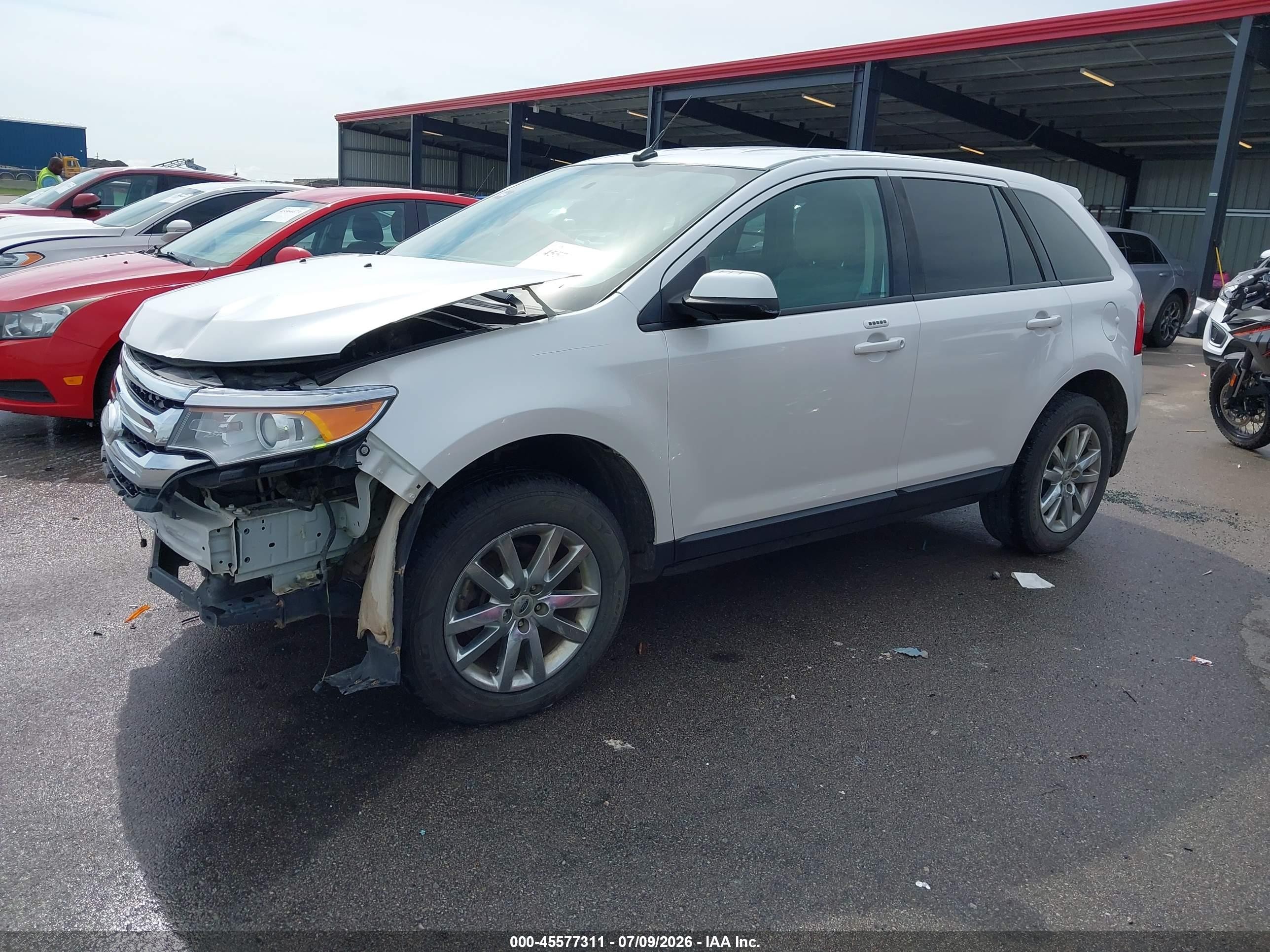2014 Ford Edge Sel White vin: 2FMDK4JC9EBA06084