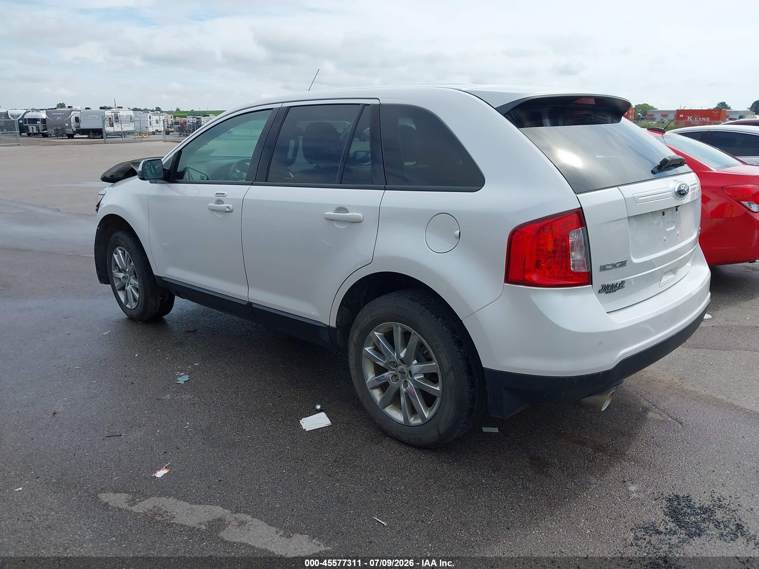 2014 Ford Edge Sel White vin: 2FMDK4JC9EBA06084