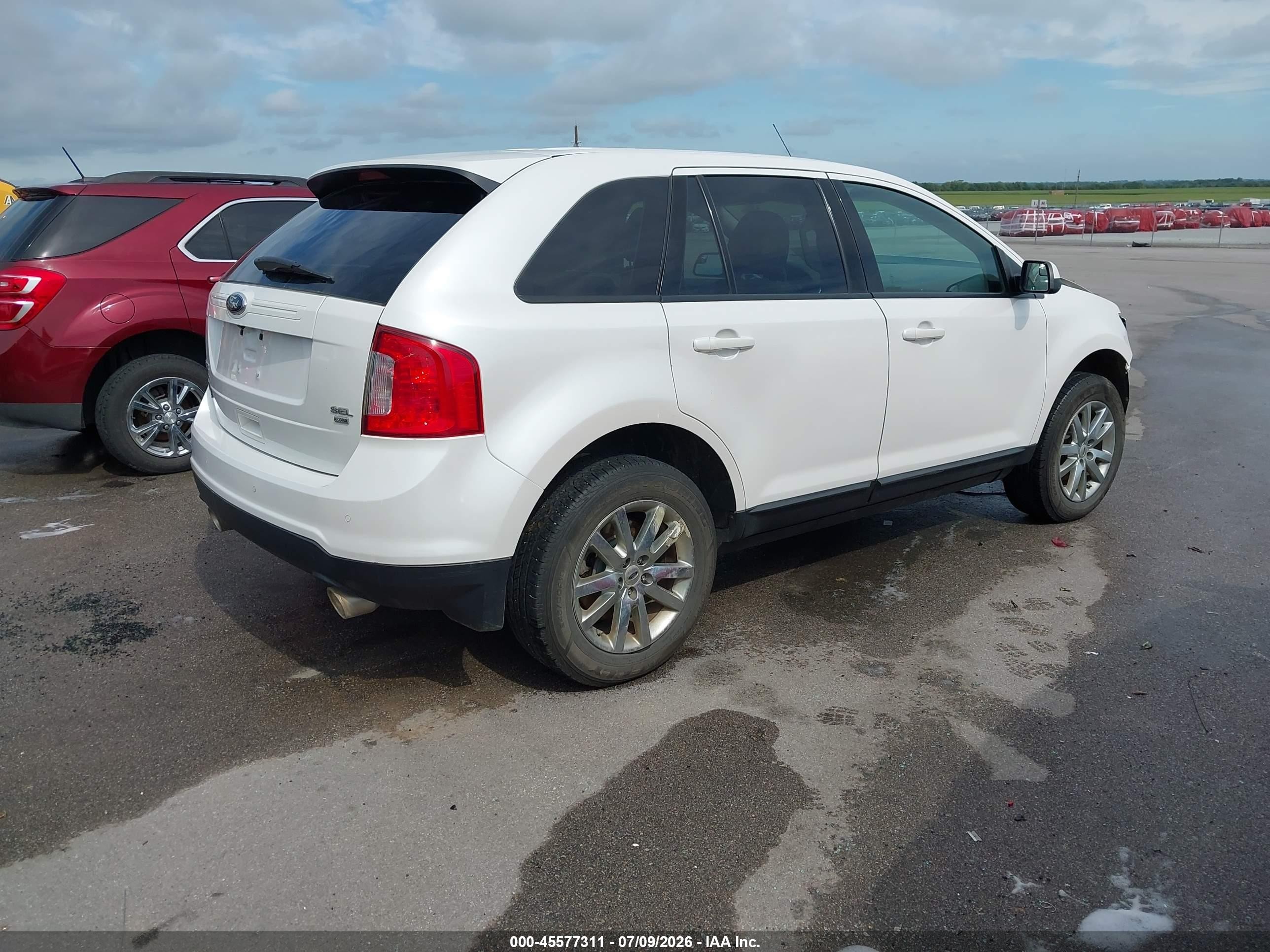 2014 Ford Edge Sel White vin: 2FMDK4JC9EBA06084