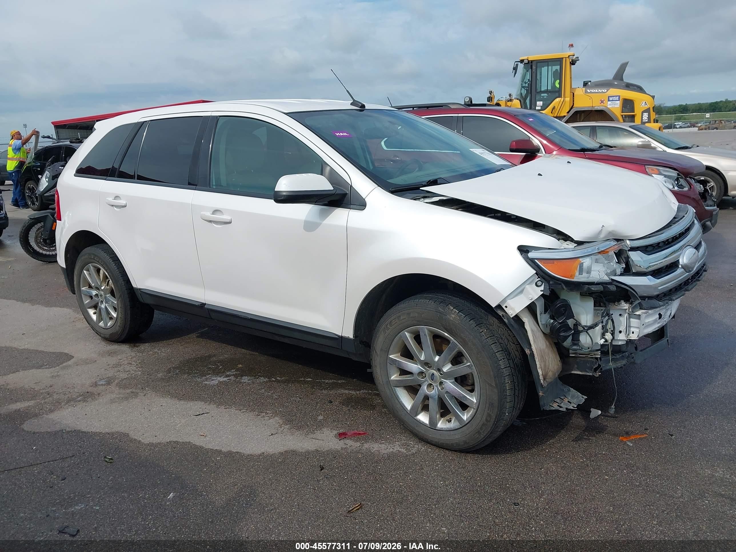 2014 Ford Edge Sel White vin: 2FMDK4JC9EBA06084