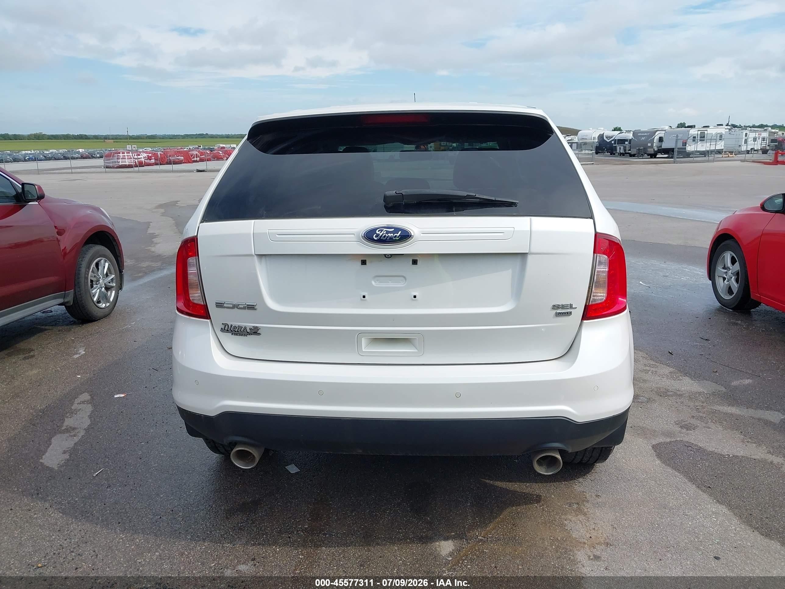 2014 Ford Edge Sel White vin: 2FMDK4JC9EBA06084