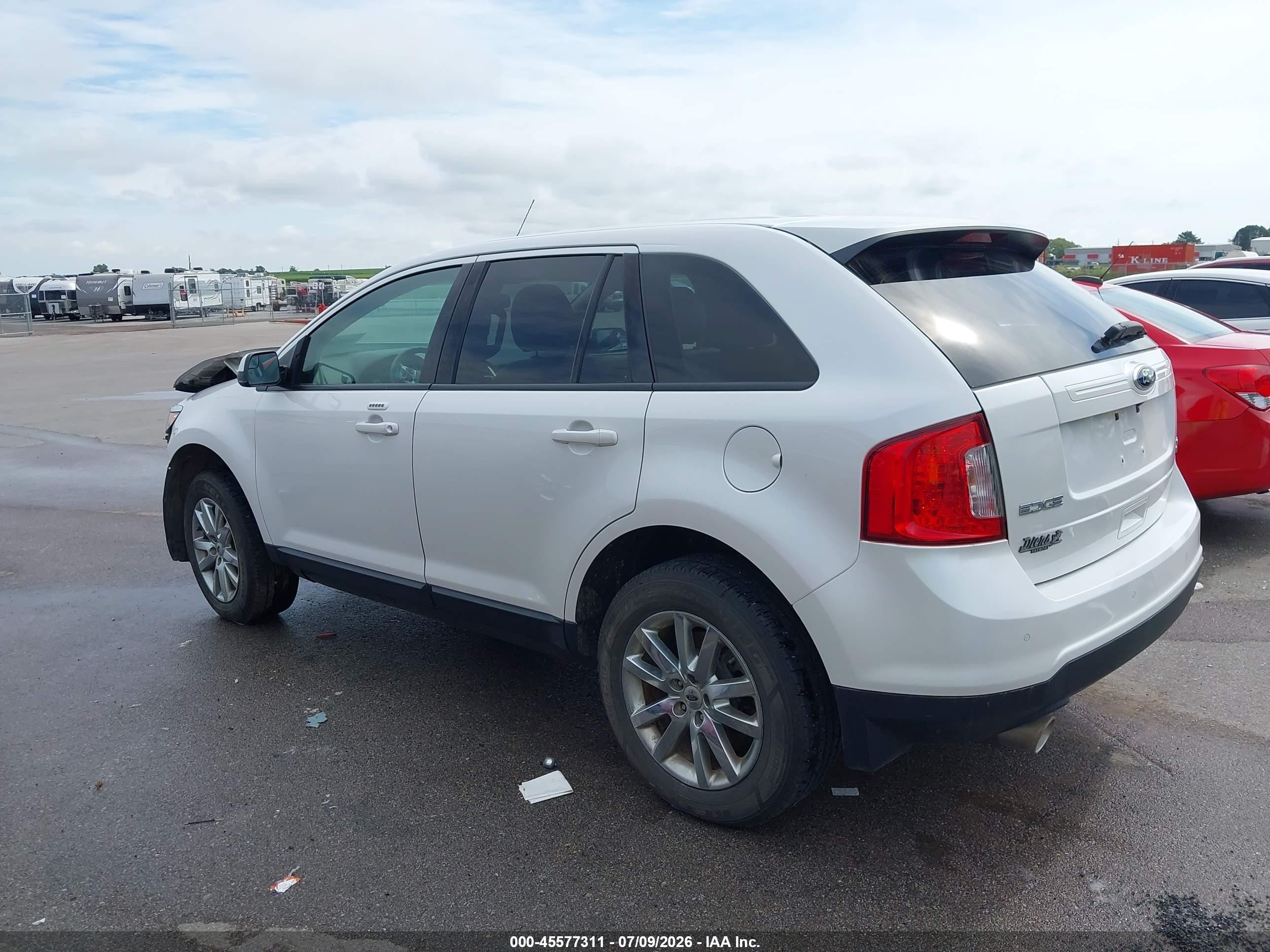 2014 Ford Edge Sel White vin: 2FMDK4JC9EBA06084