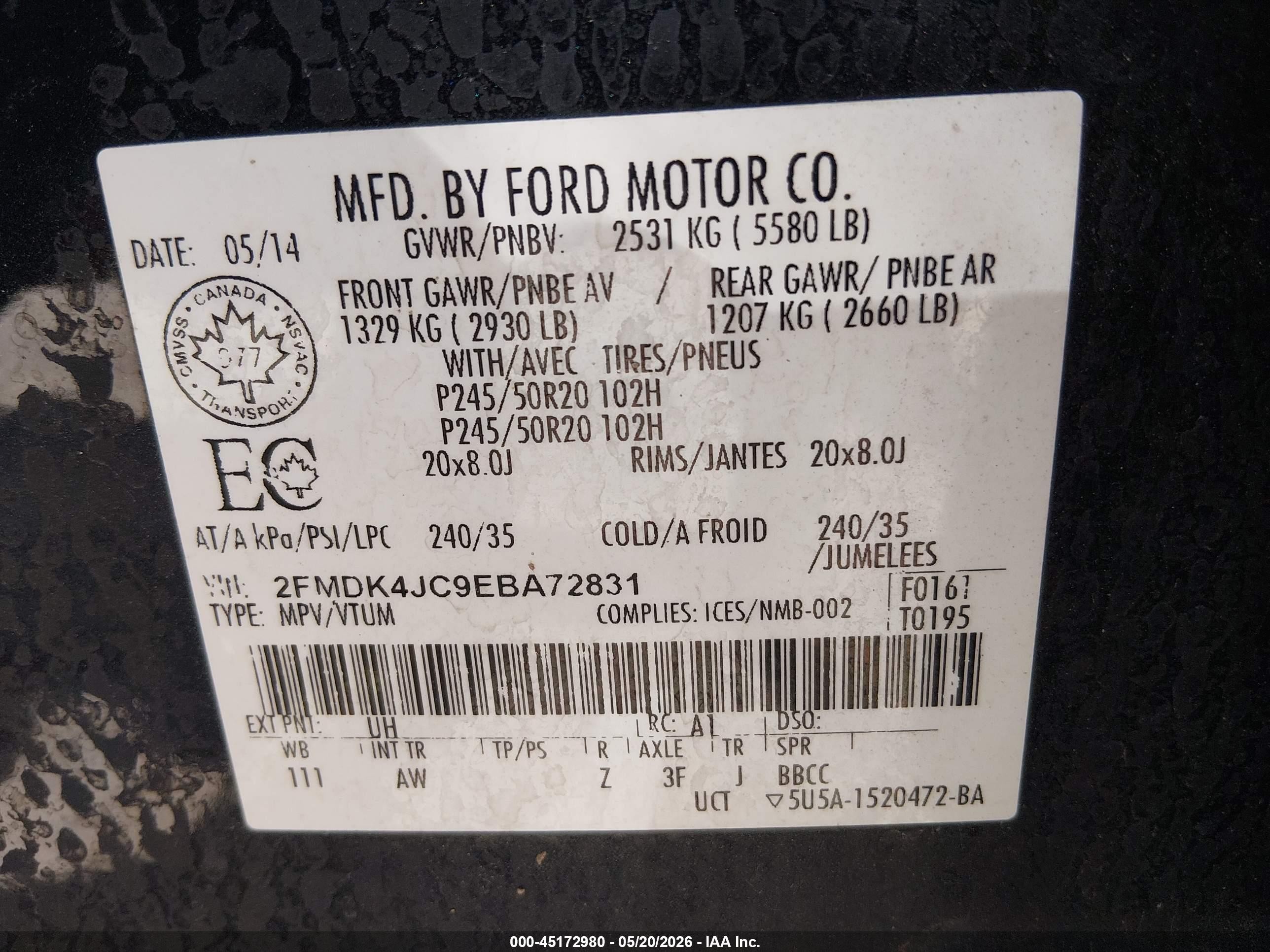 2014 Ford Edge Sel Black vin: 2FMDK4JC9EBA72831