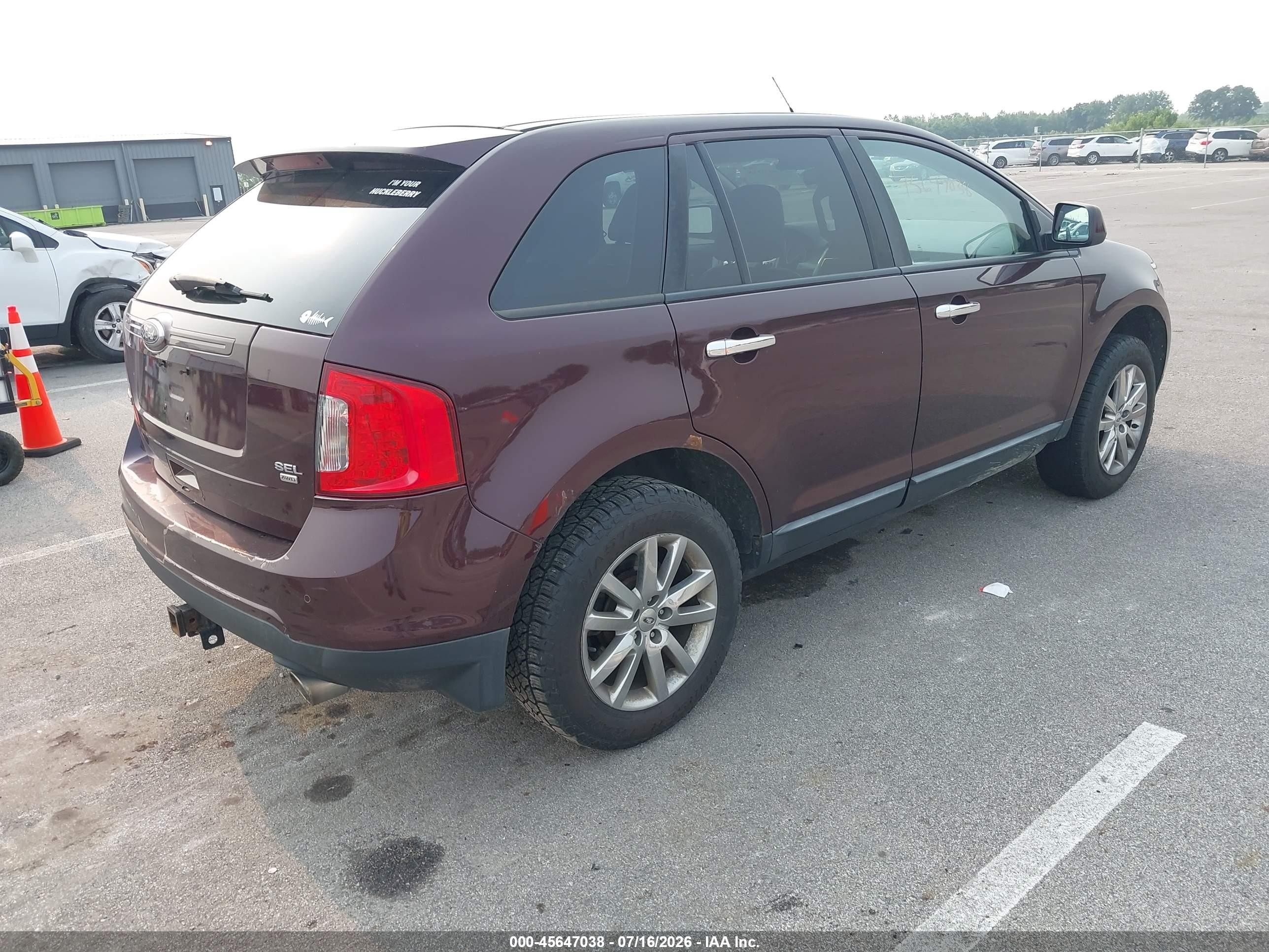 2011 Ford Edge Sel Maroon vin: 2FMDK4JCXBBA04534