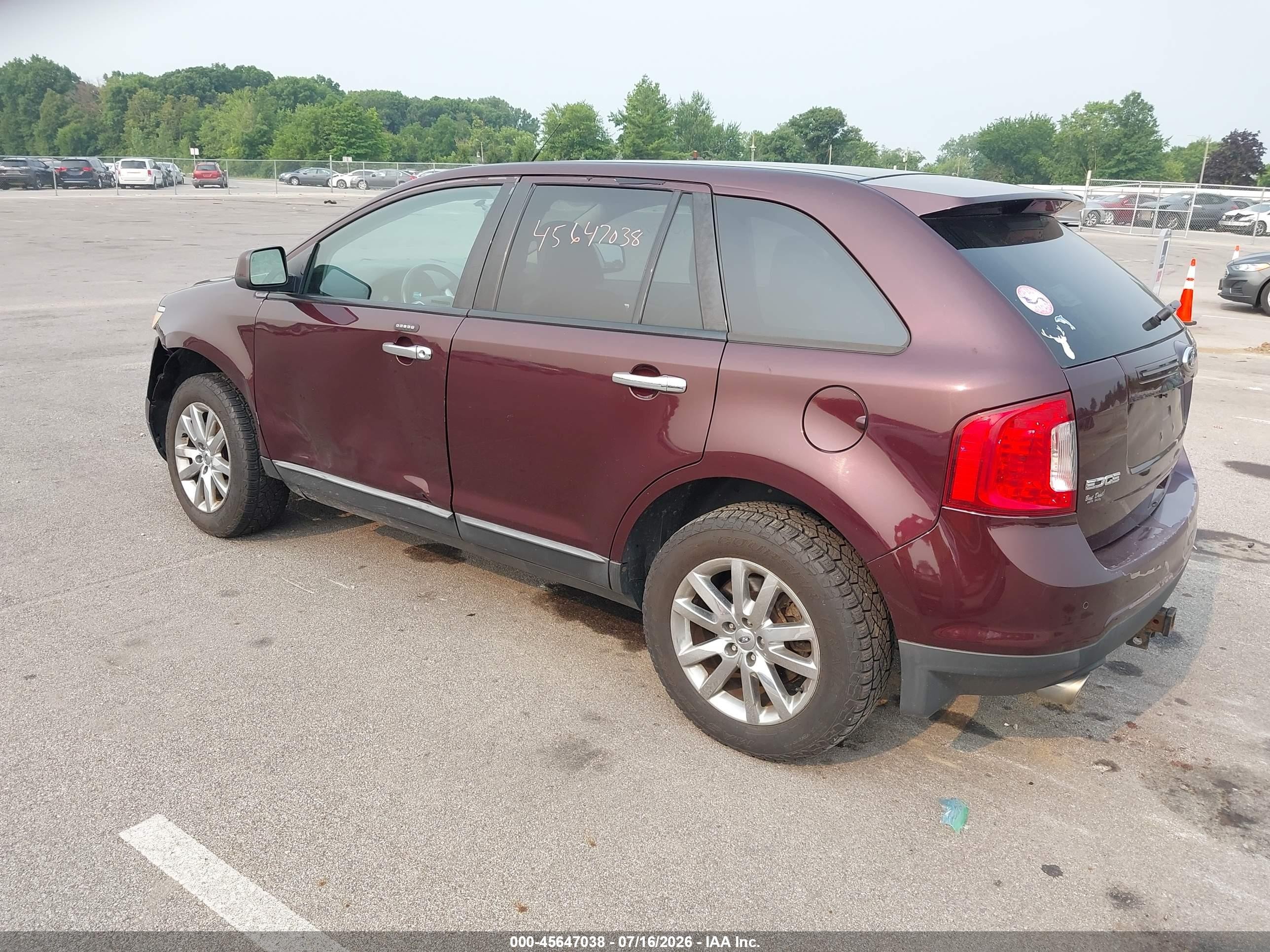 2011 Ford Edge Sel Maroon vin: 2FMDK4JCXBBA04534
