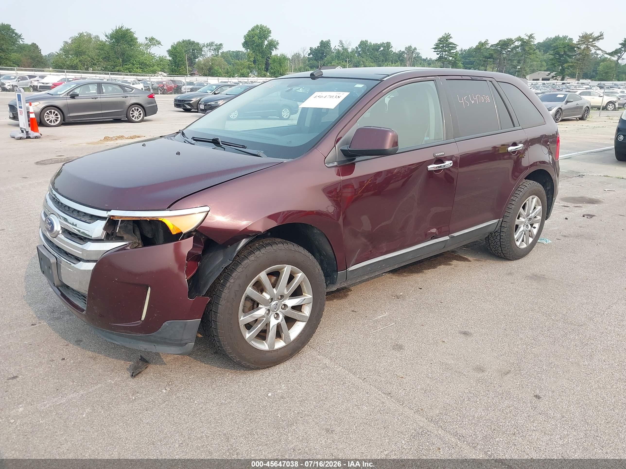 2011 Ford Edge Sel Maroon vin: 2FMDK4JCXBBA04534