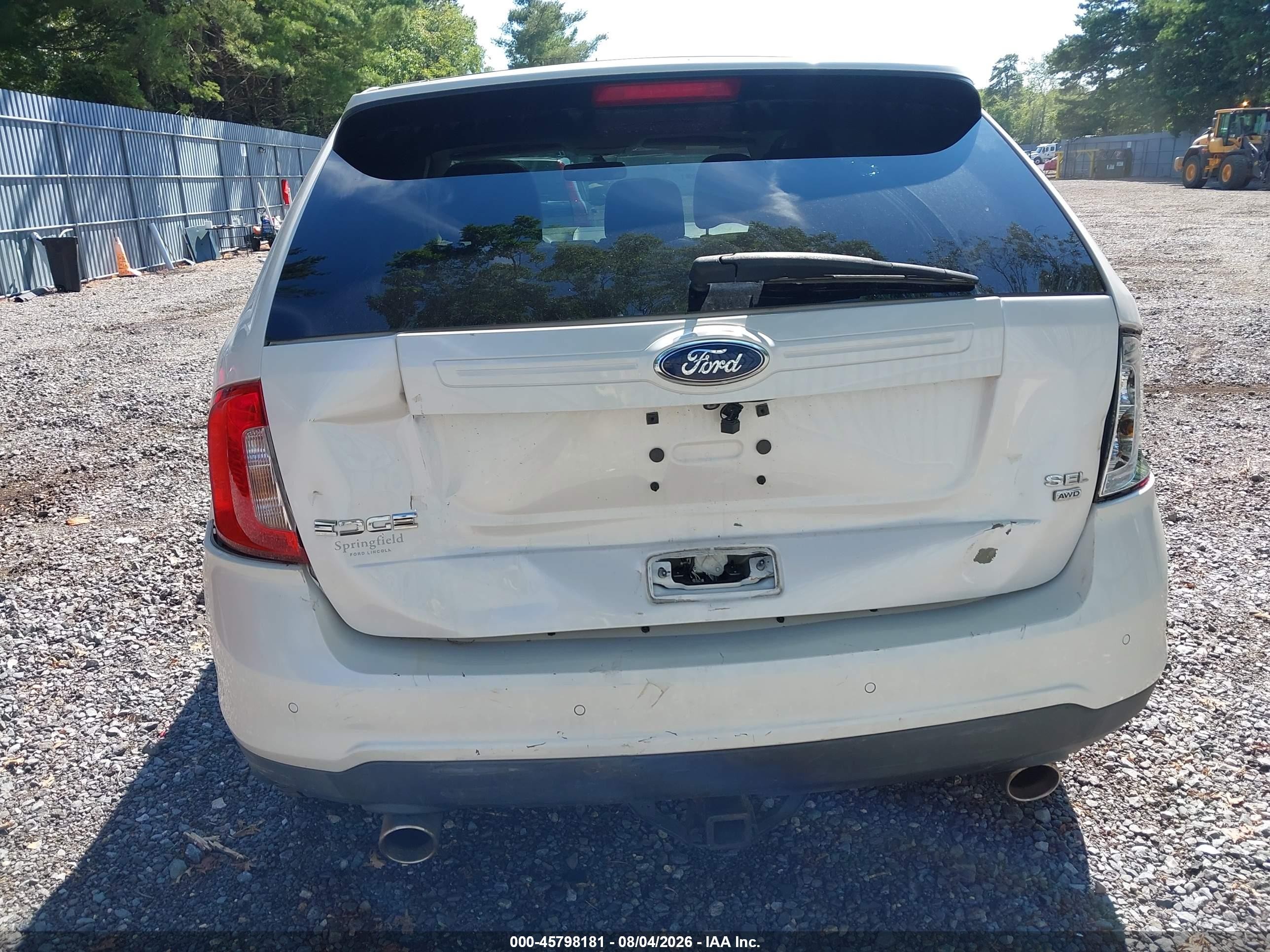 2012 Ford Edge Sel White vin: 2FMDK4JCXCBA06737