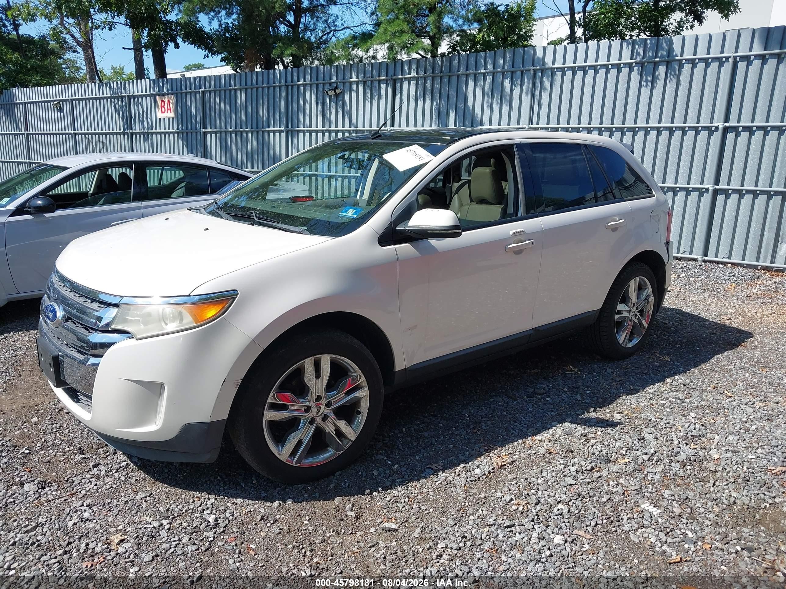 2012 Ford Edge Sel White vin: 2FMDK4JCXCBA06737