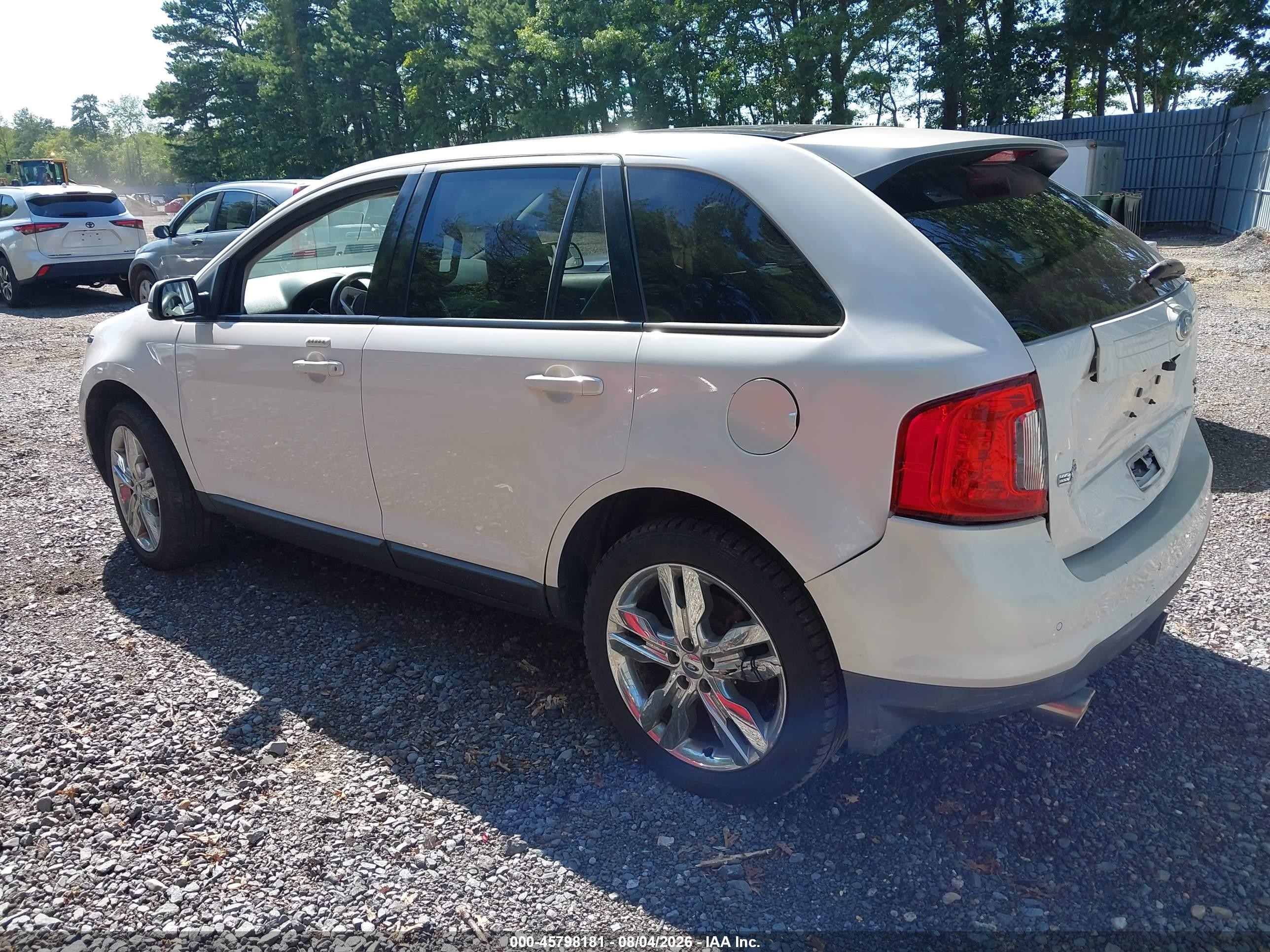 2012 Ford Edge Sel White vin: 2FMDK4JCXCBA06737