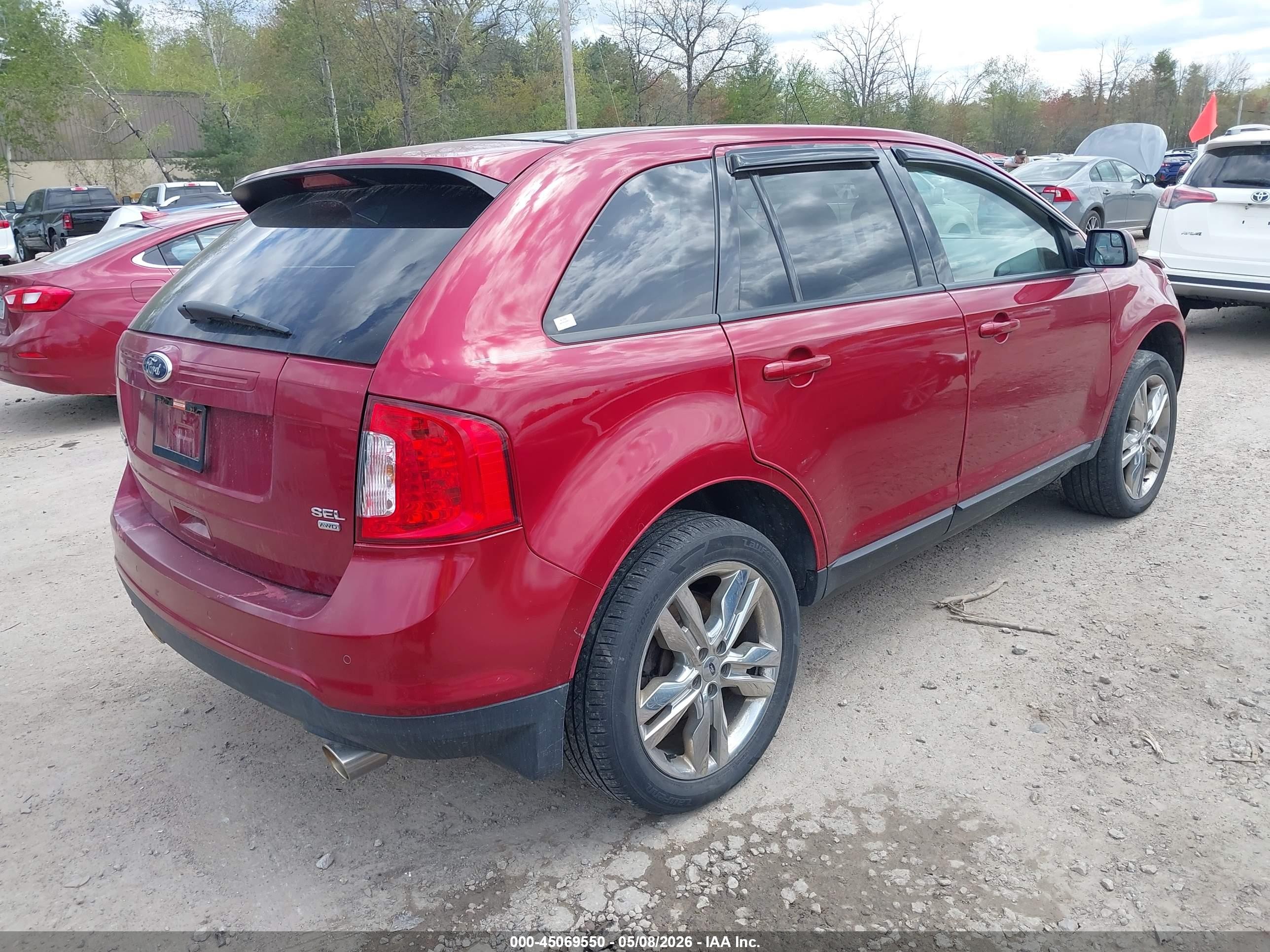 2013 Ford Edge Sel Red vin: 2FMDK4JCXDBA60329