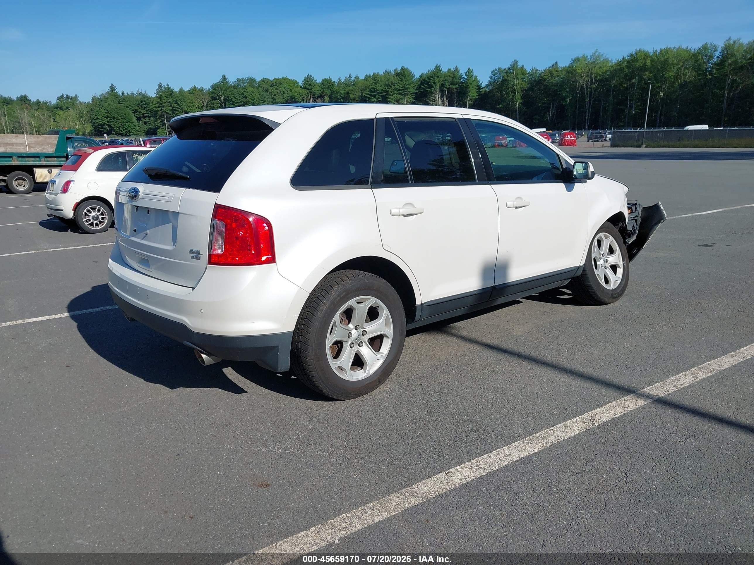 2013 Ford Edge Sel White vin: 2FMDK4JCXDBA93413