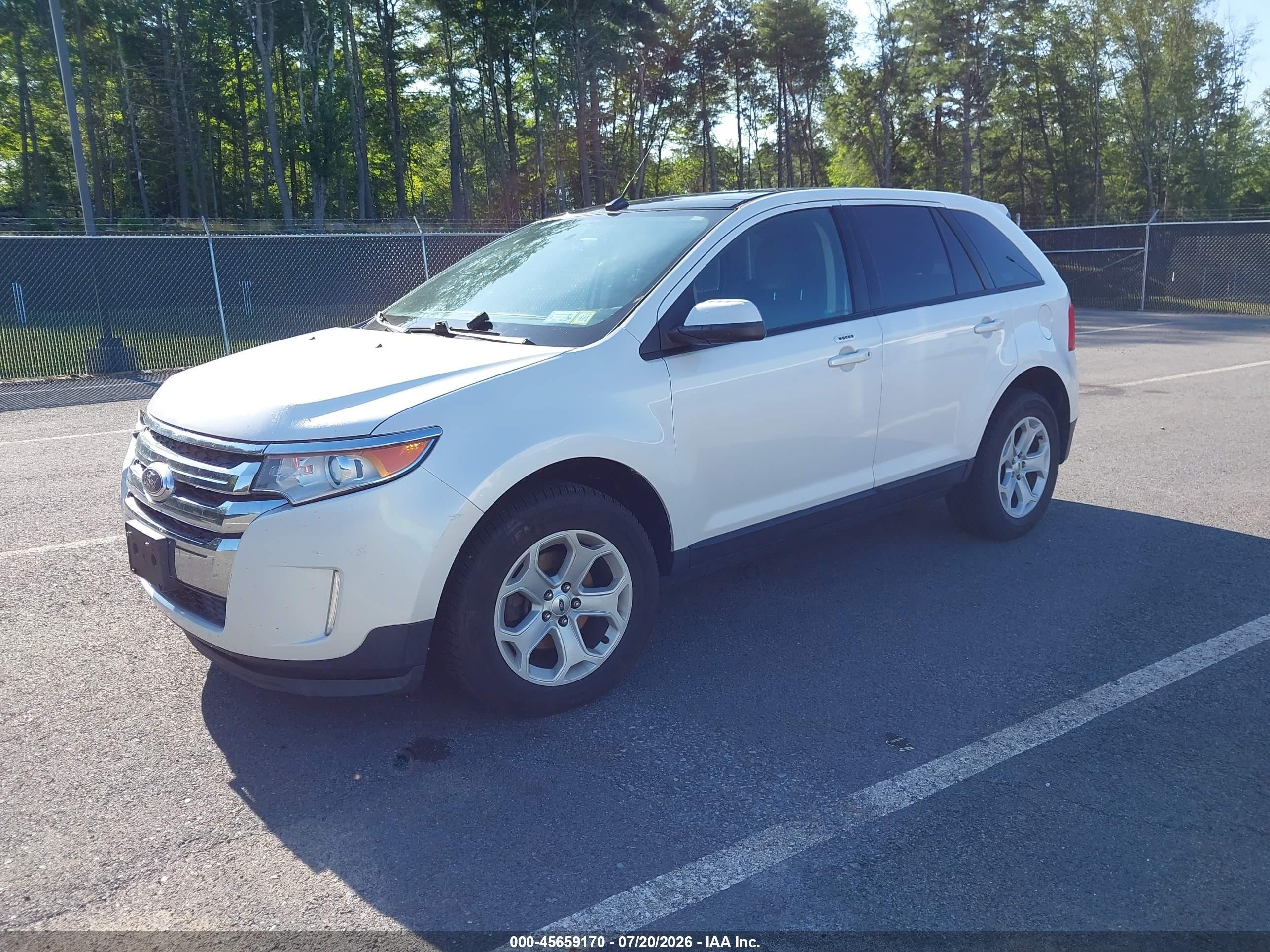 2013 Ford Edge Sel White vin: 2FMDK4JCXDBA93413