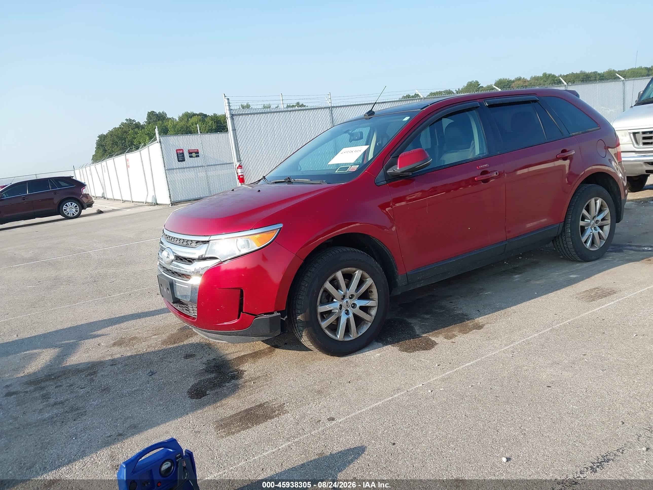 2013 Ford Edge Sel Red vin: 2FMDK4JCXDBB40911