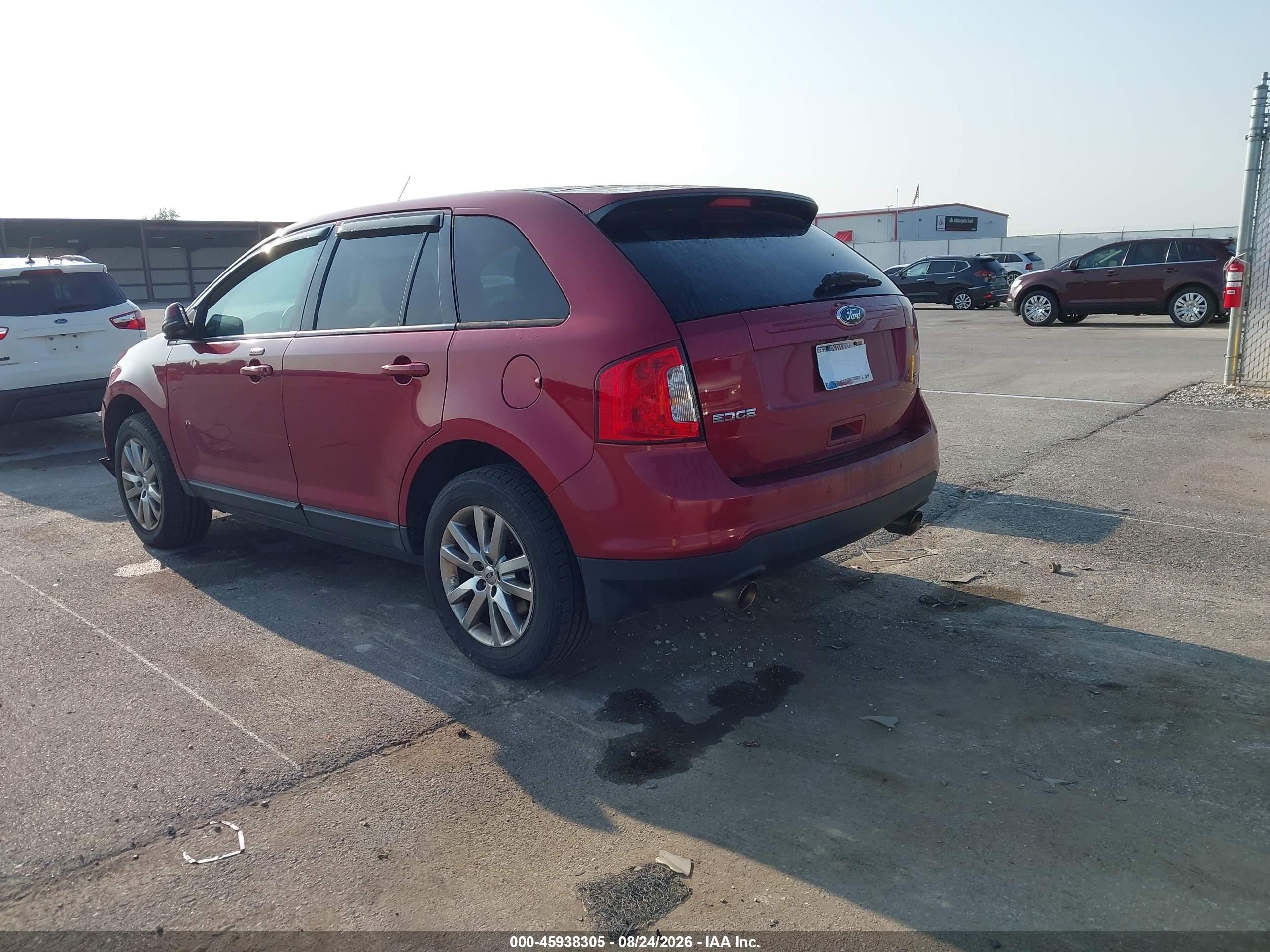 2013 Ford Edge Sel Red vin: 2FMDK4JCXDBB40911