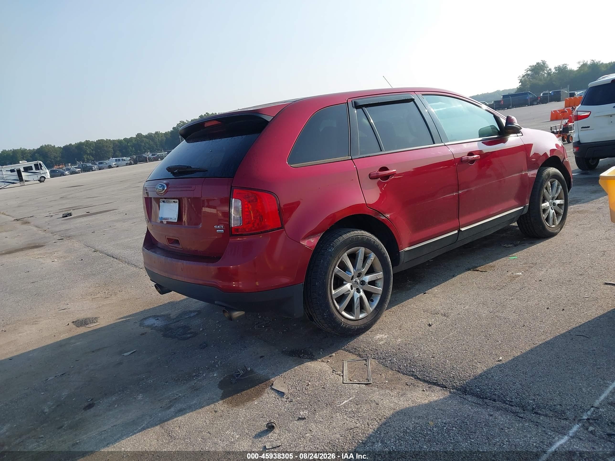 2013 Ford Edge Sel Red vin: 2FMDK4JCXDBB40911