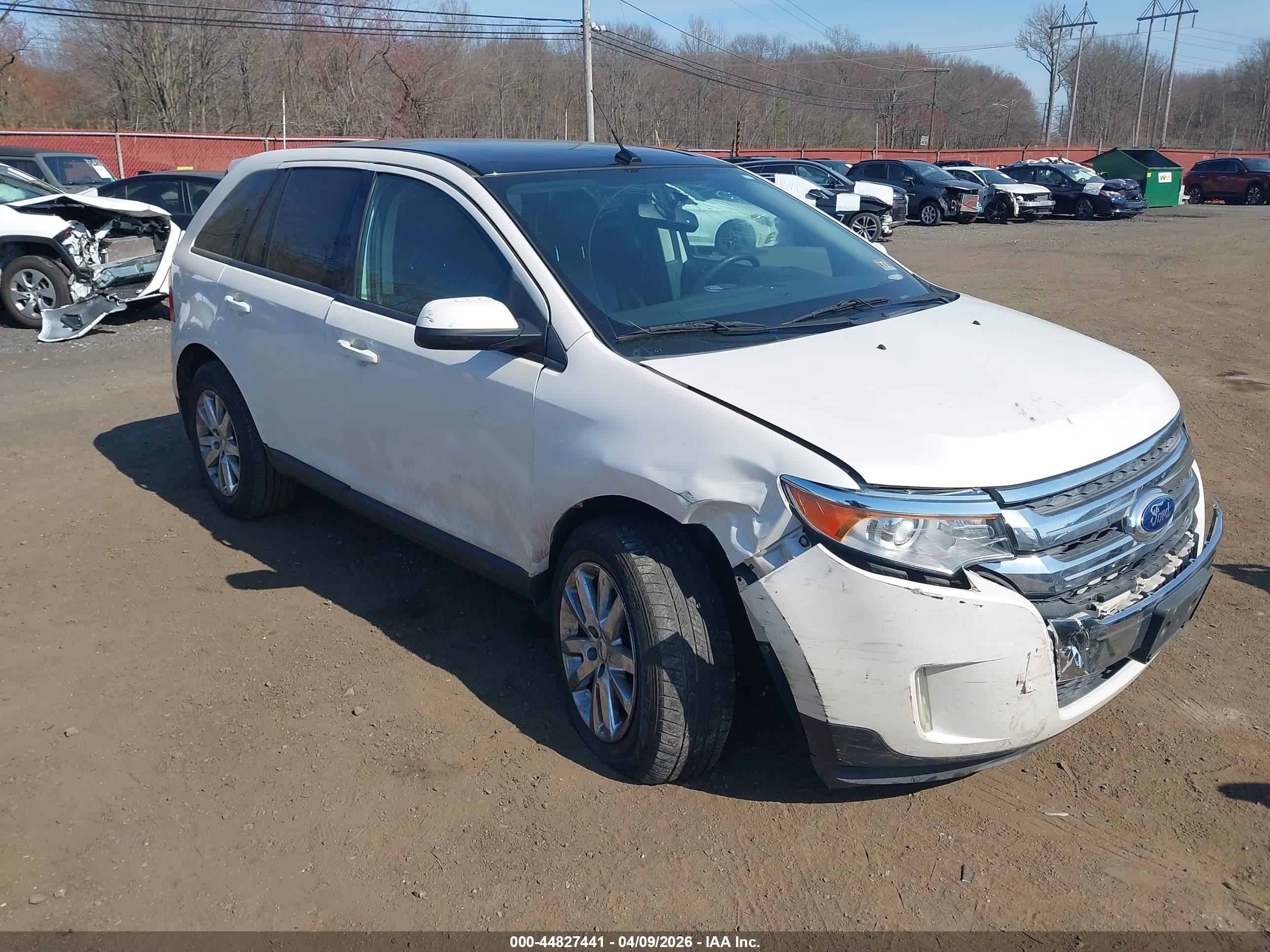 2013 Ford Edge Sel White vin: 2FMDK4JCXDBB48894