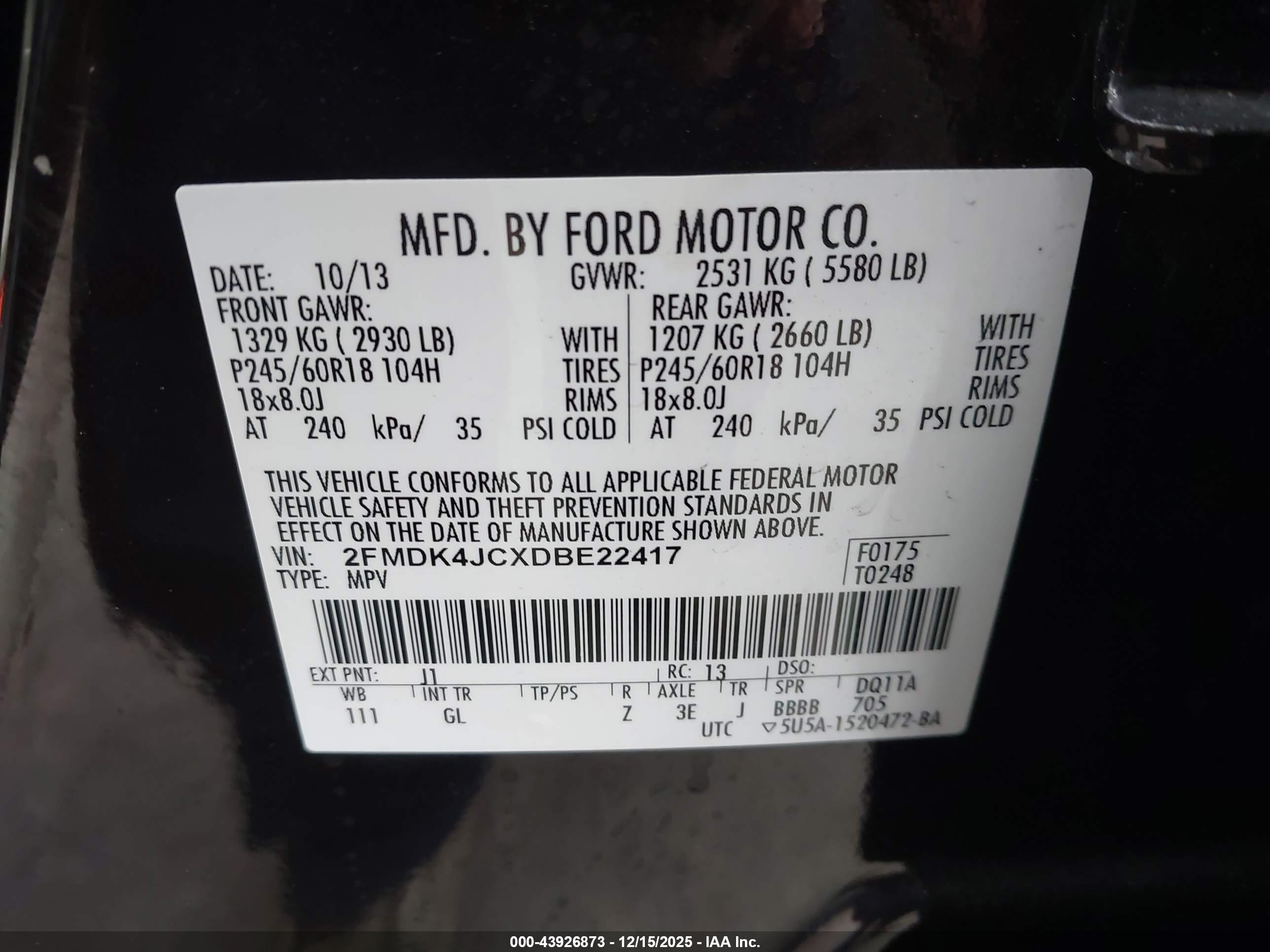 2013 Ford Edge Sel Brown vin: 2FMDK4JCXDBE22417