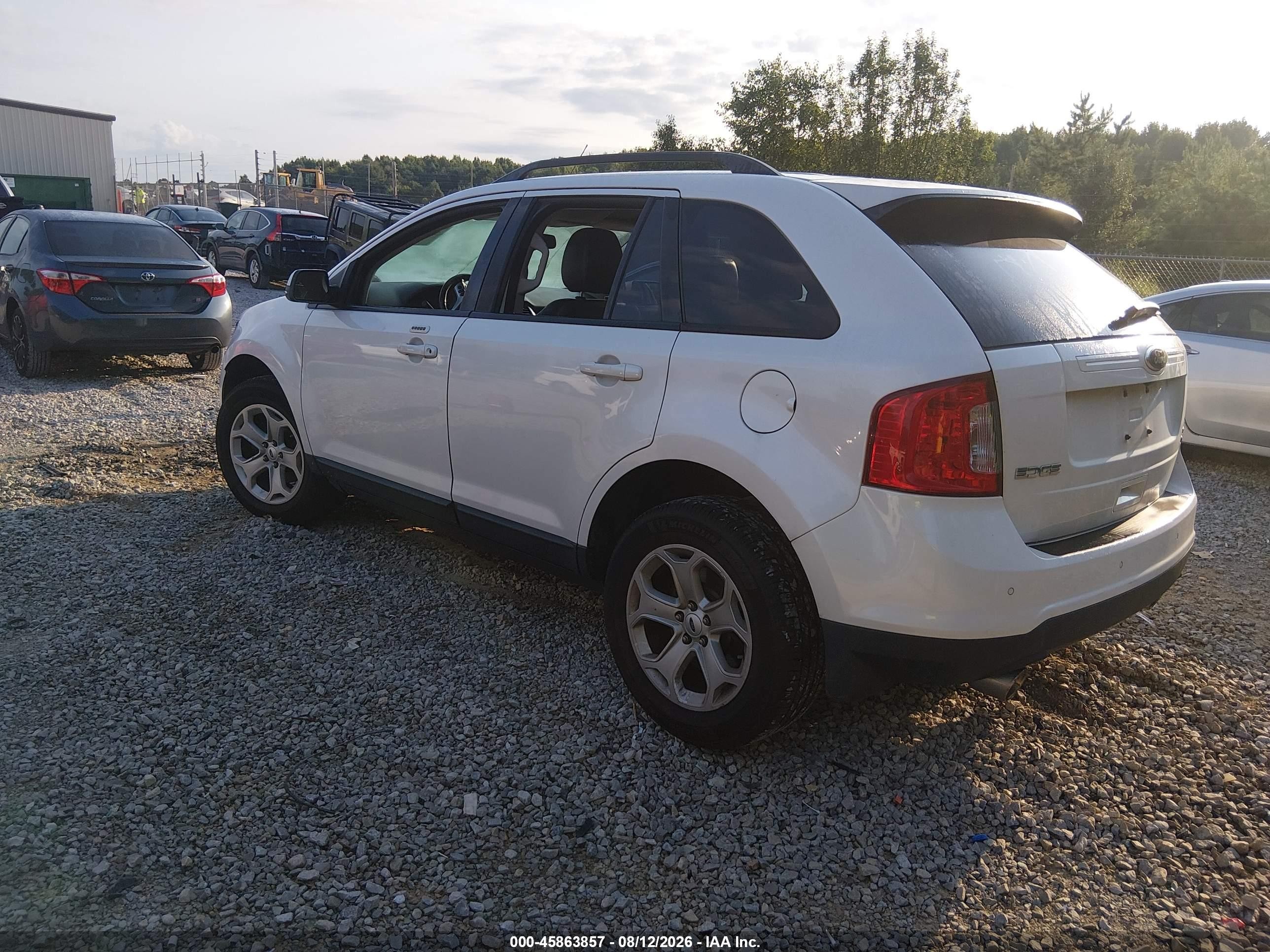 2014 Ford Edge Sel White vin: 2FMDK4JCXEBA20804