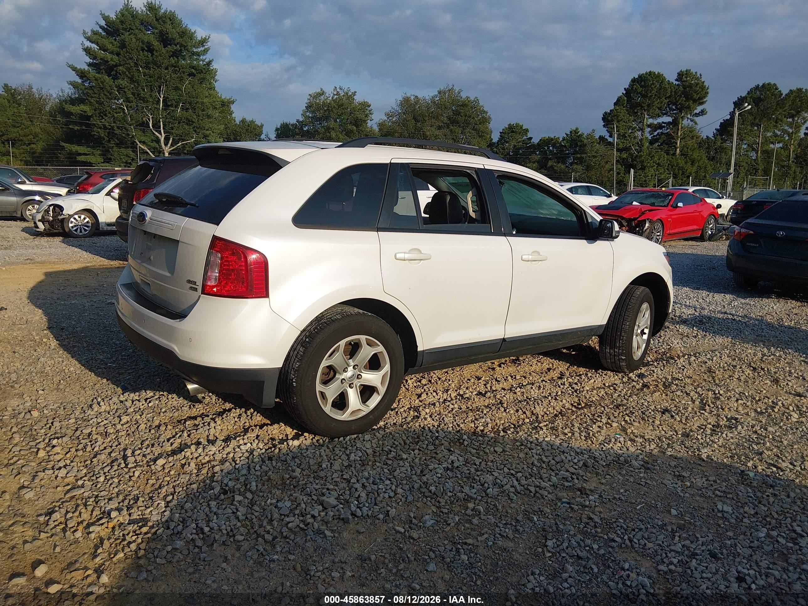 2014 Ford Edge Sel White vin: 2FMDK4JCXEBA20804