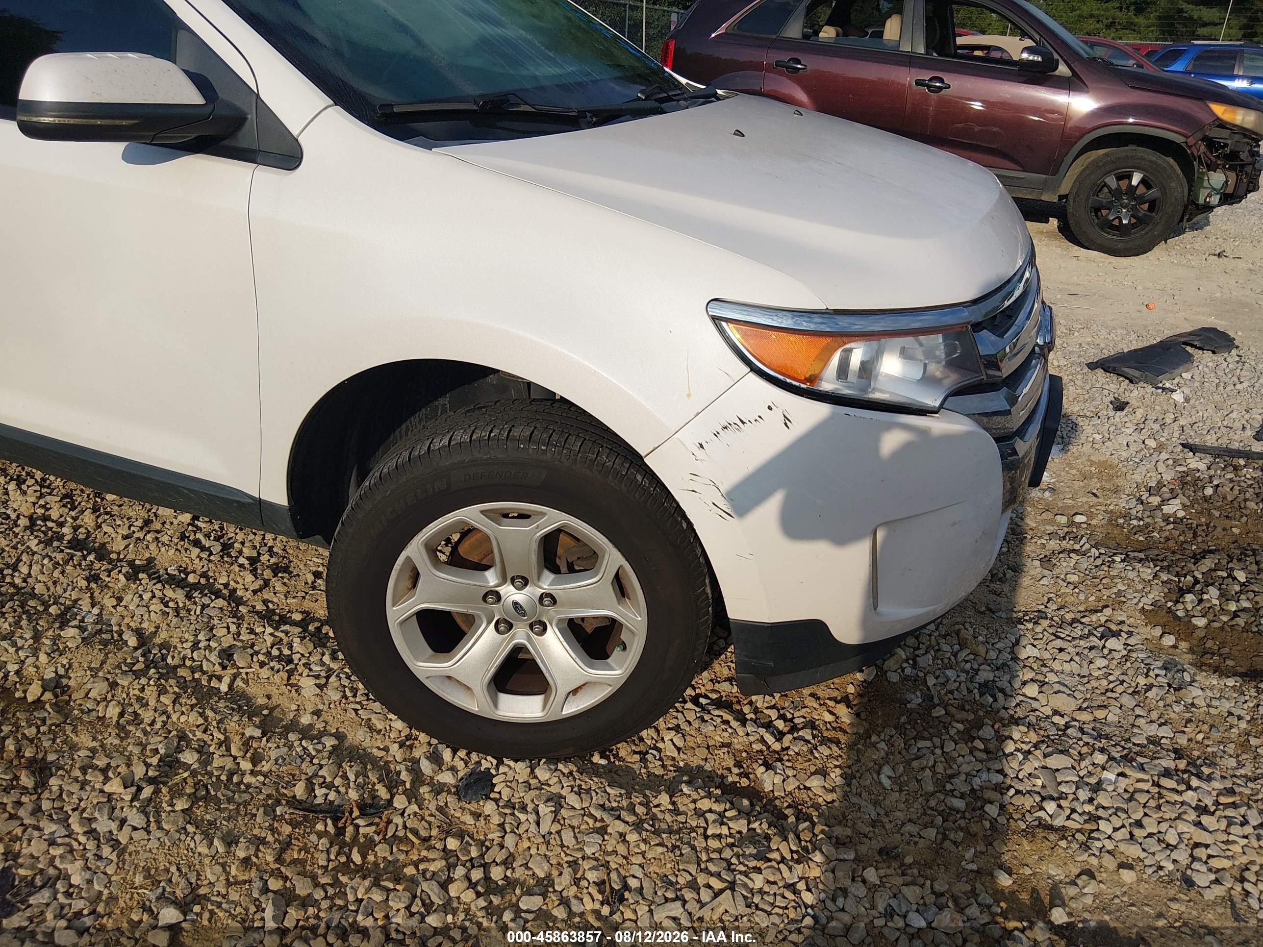 2014 Ford Edge Sel White vin: 2FMDK4JCXEBA20804