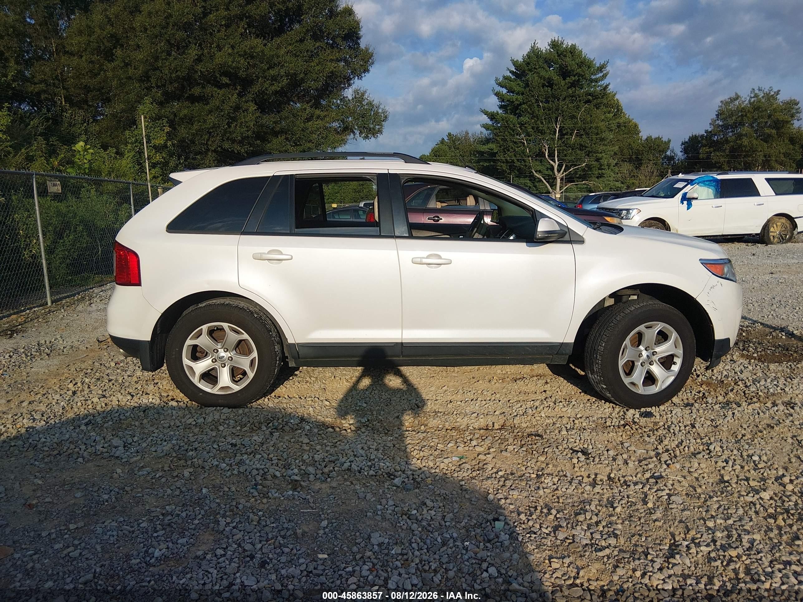 2014 Ford Edge Sel White vin: 2FMDK4JCXEBA20804