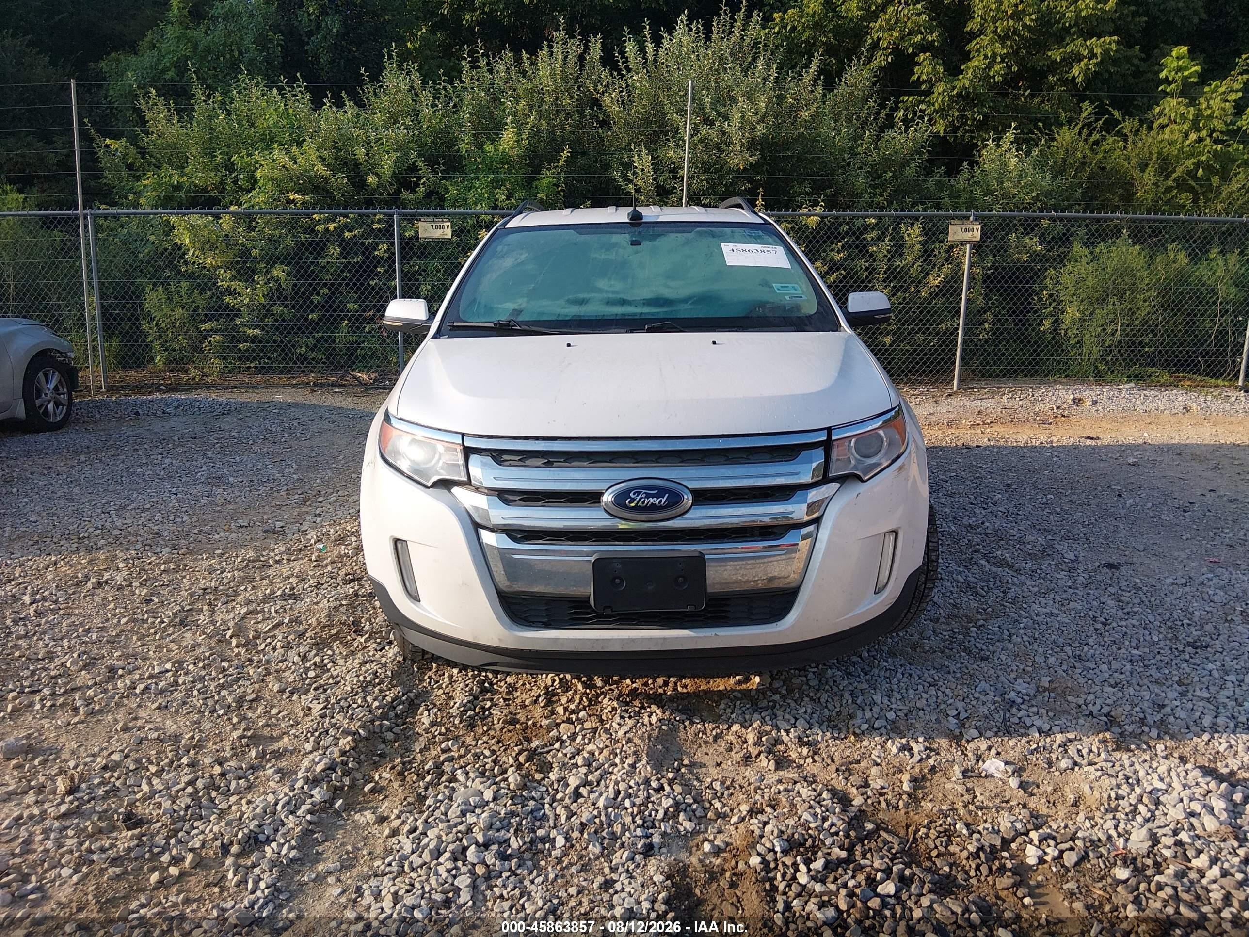 2014 Ford Edge Sel White vin: 2FMDK4JCXEBA20804