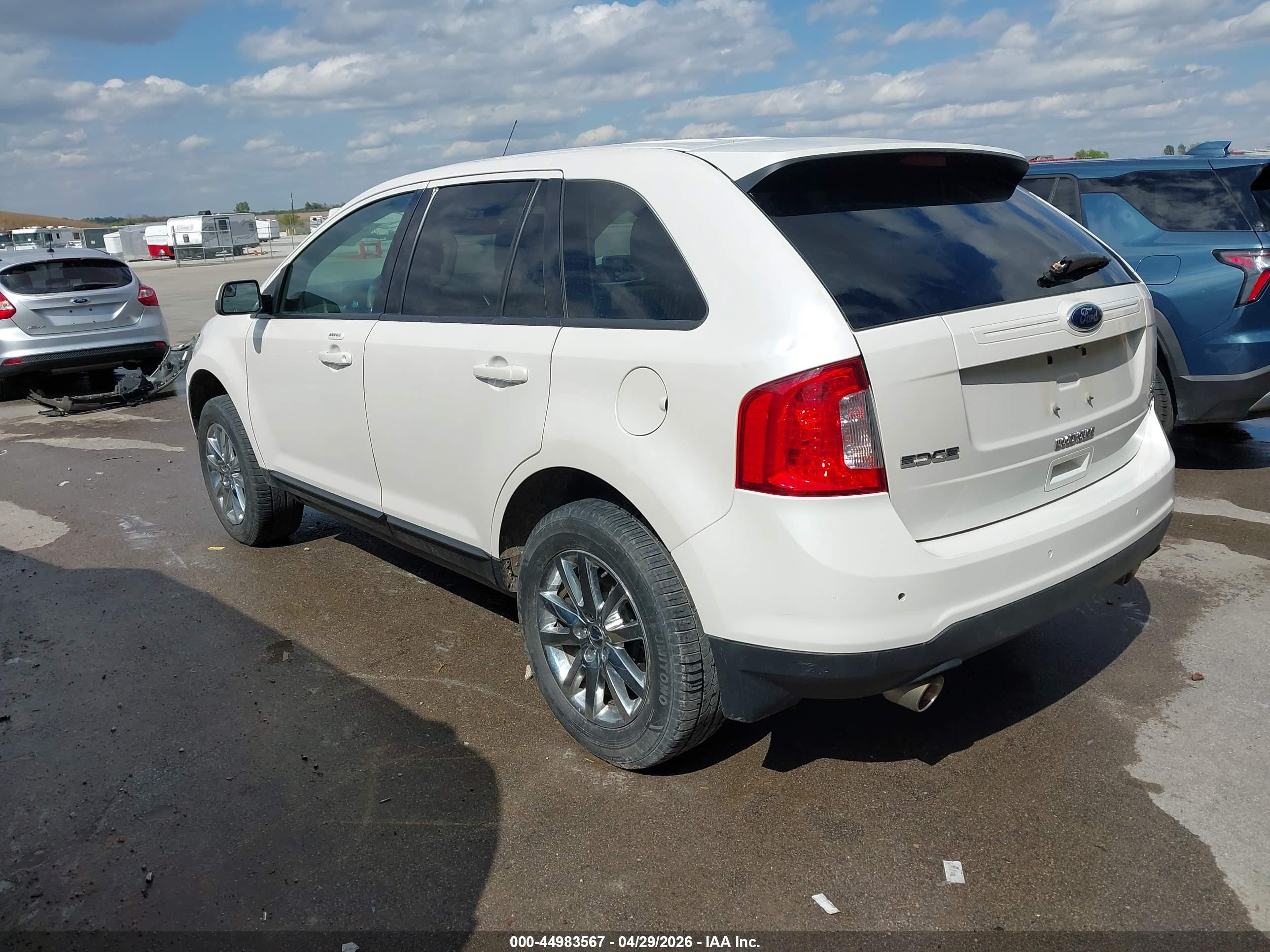 2014 Ford Edge Sel White vin: 2FMDK4JCXEBB24211