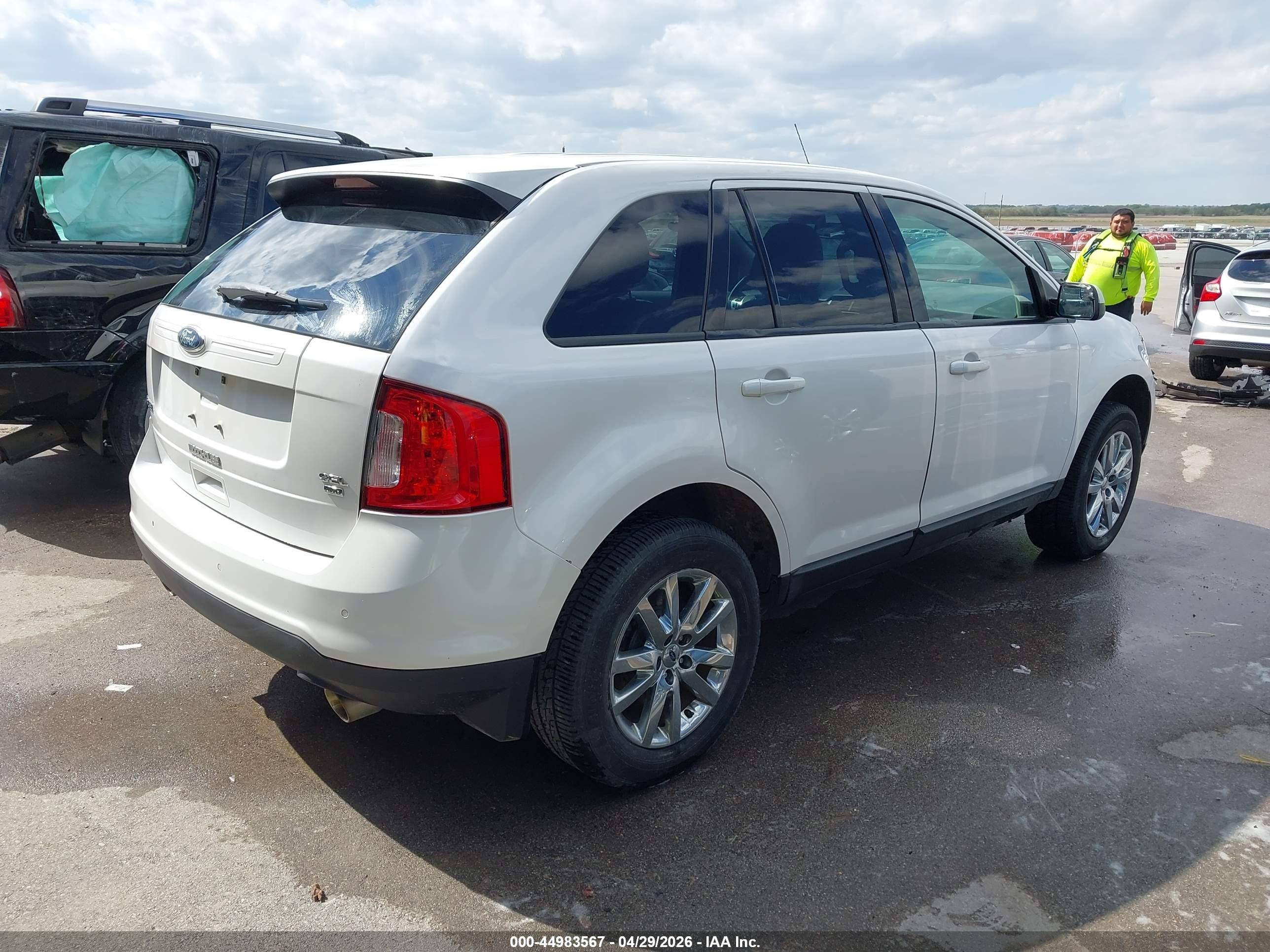 2014 Ford Edge Sel White vin: 2FMDK4JCXEBB24211