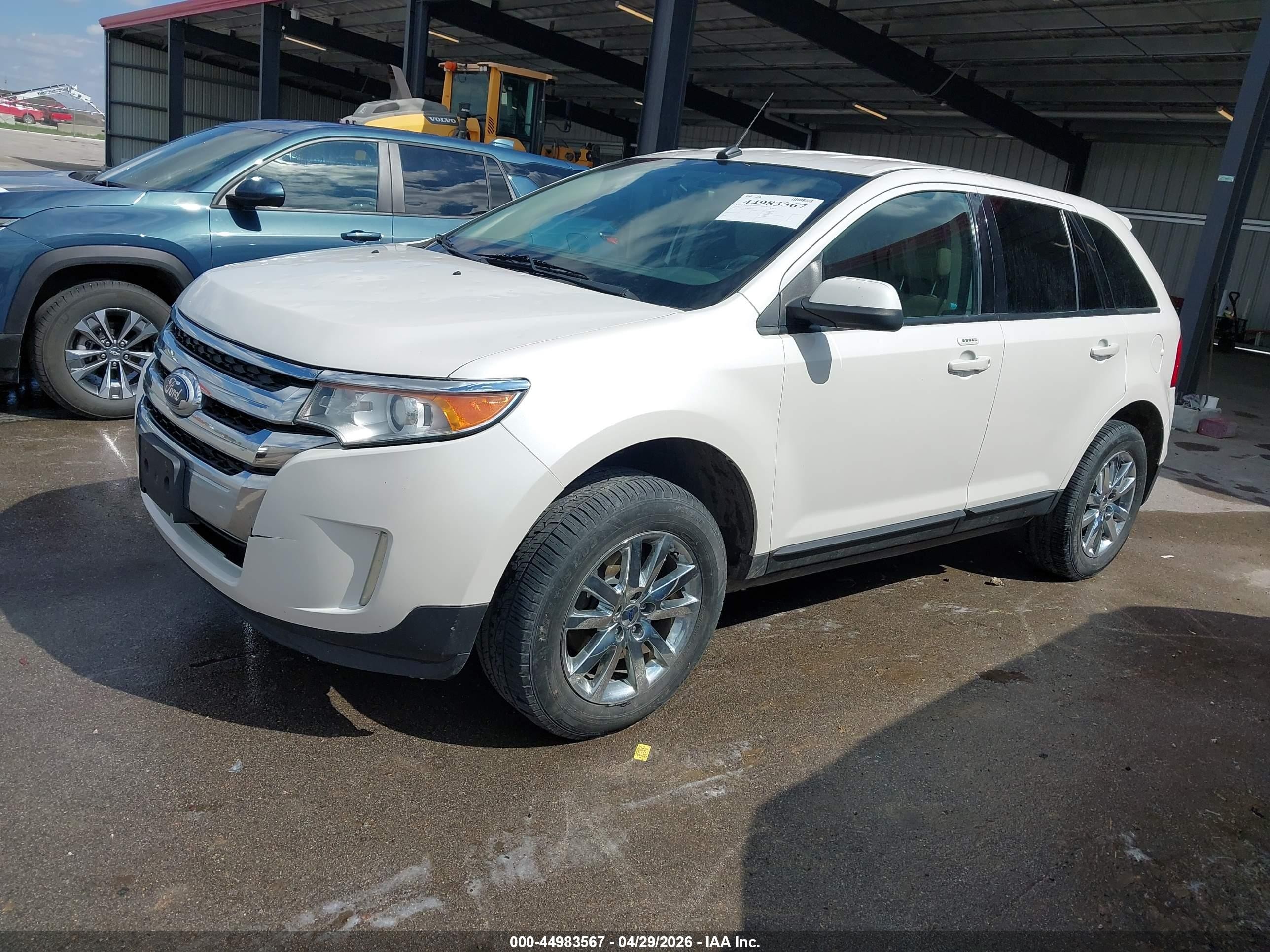 2014 Ford Edge Sel White vin: 2FMDK4JCXEBB24211