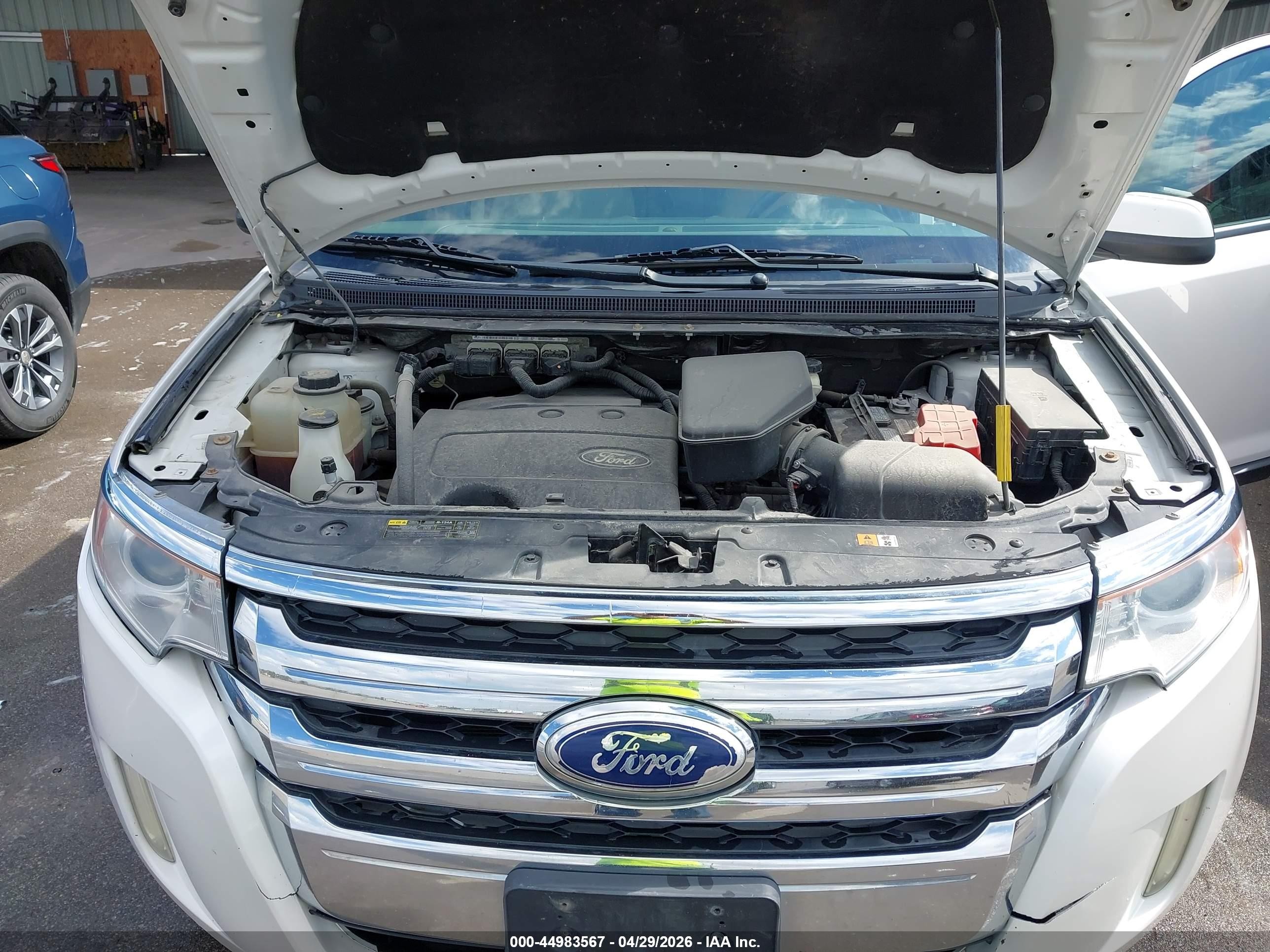 2014 Ford Edge Sel White vin: 2FMDK4JCXEBB24211
