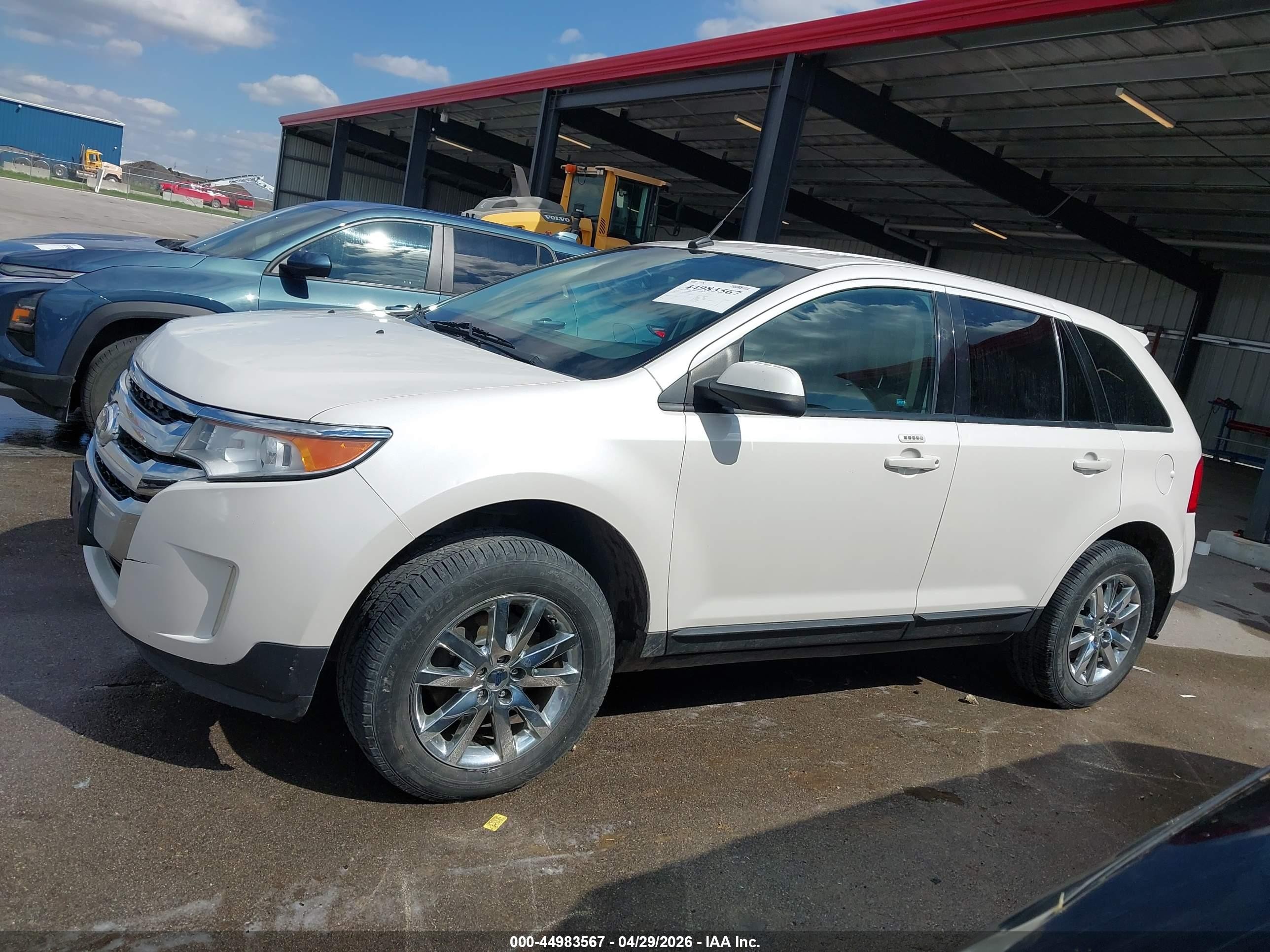 2014 Ford Edge Sel White vin: 2FMDK4JCXEBB24211