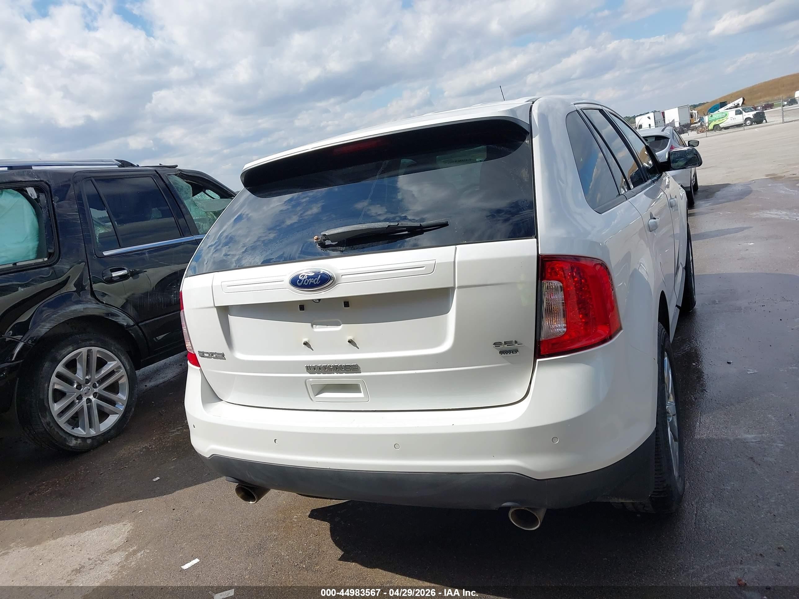 2014 Ford Edge Sel White vin: 2FMDK4JCXEBB24211