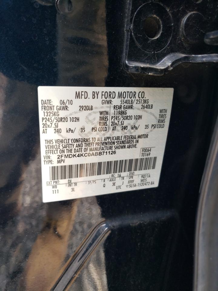 2010 Ford Edge Limited Черный vin: 2FMDK4KC0ABB71126